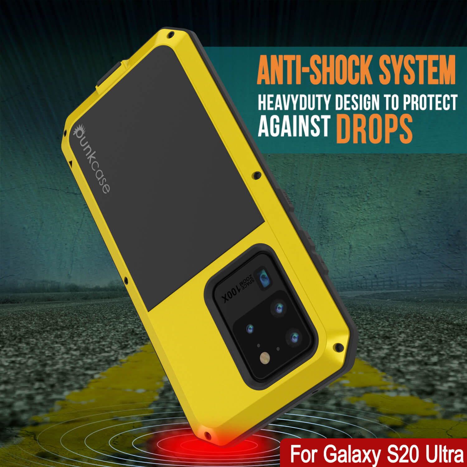 Capa de metal para Galaxy S20 Ultra, Resistente de Grau Militar, Cobertura Resistente [Neon]