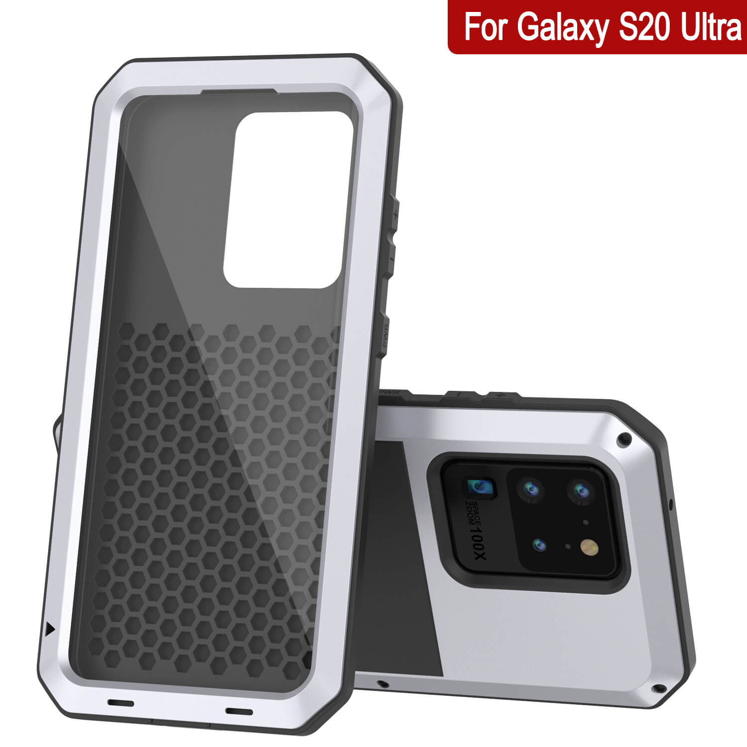 Capa de Metal Galaxy S20 Ultra, Capa Resistente de Grau Militar com Armadura Resistente [Branco]