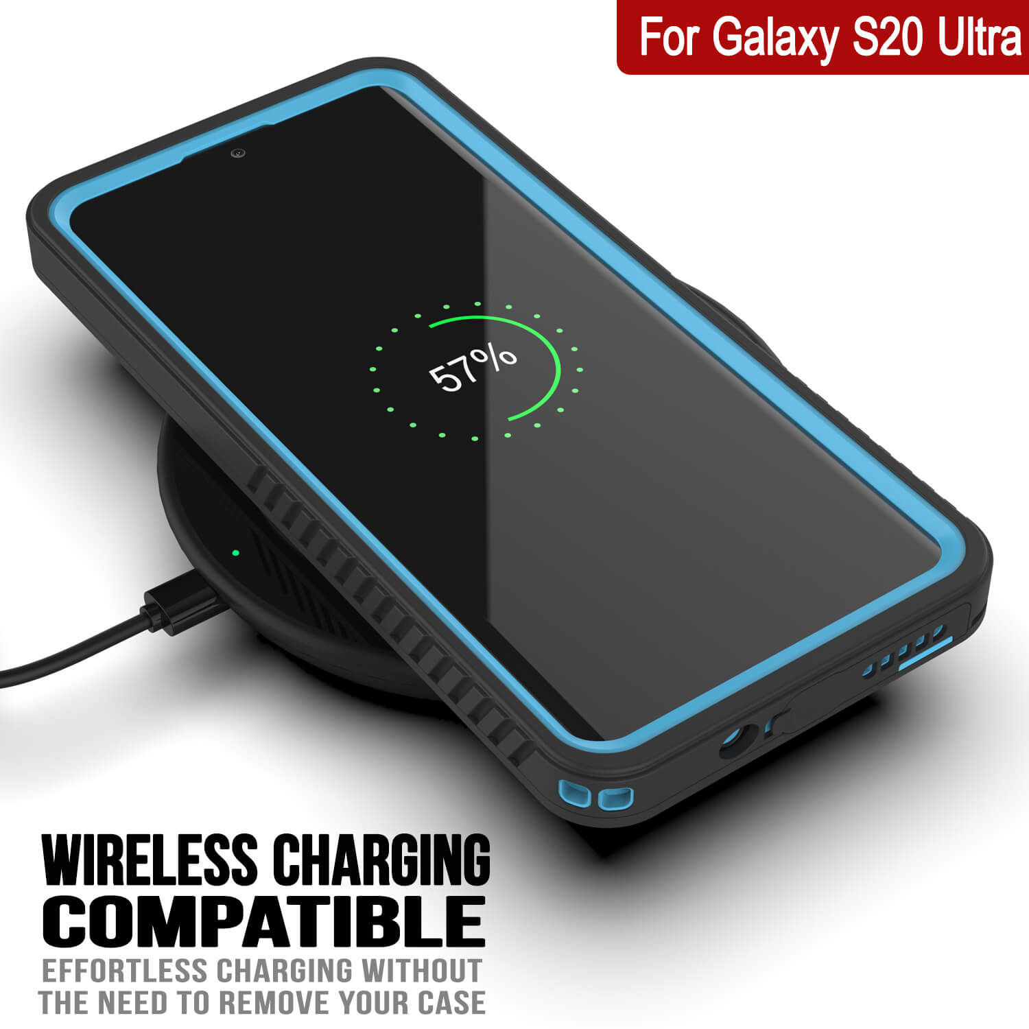 Galaxy S20 Ultra Capa Slim à Prova d'Água/Choque/Neve/Poeira [Série Extrema] [Azul Claro]