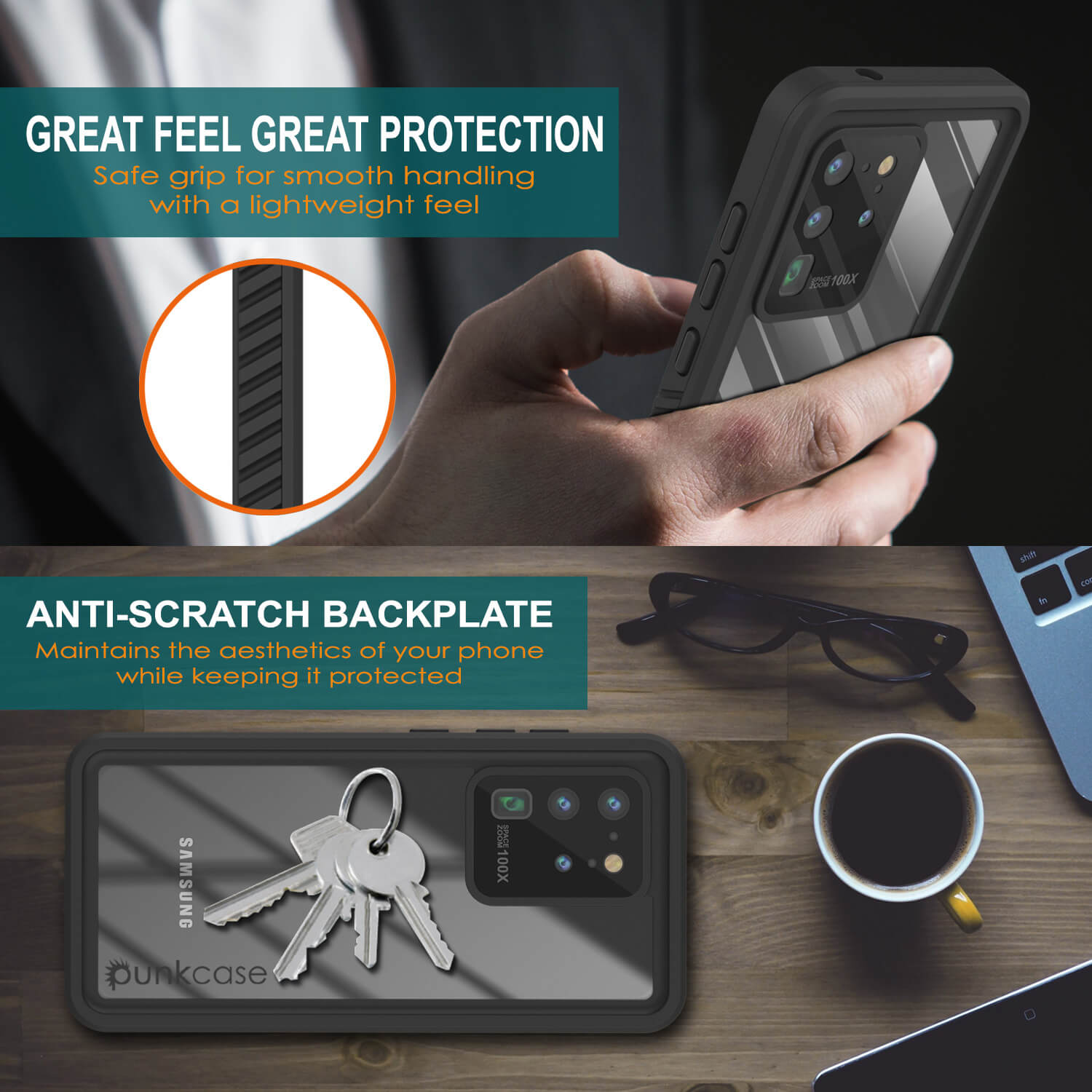 Galaxy S20 Ultra Capa protetora à prova d'água/choque [Série Extrema] Protetor de tela [Verde Claro]
