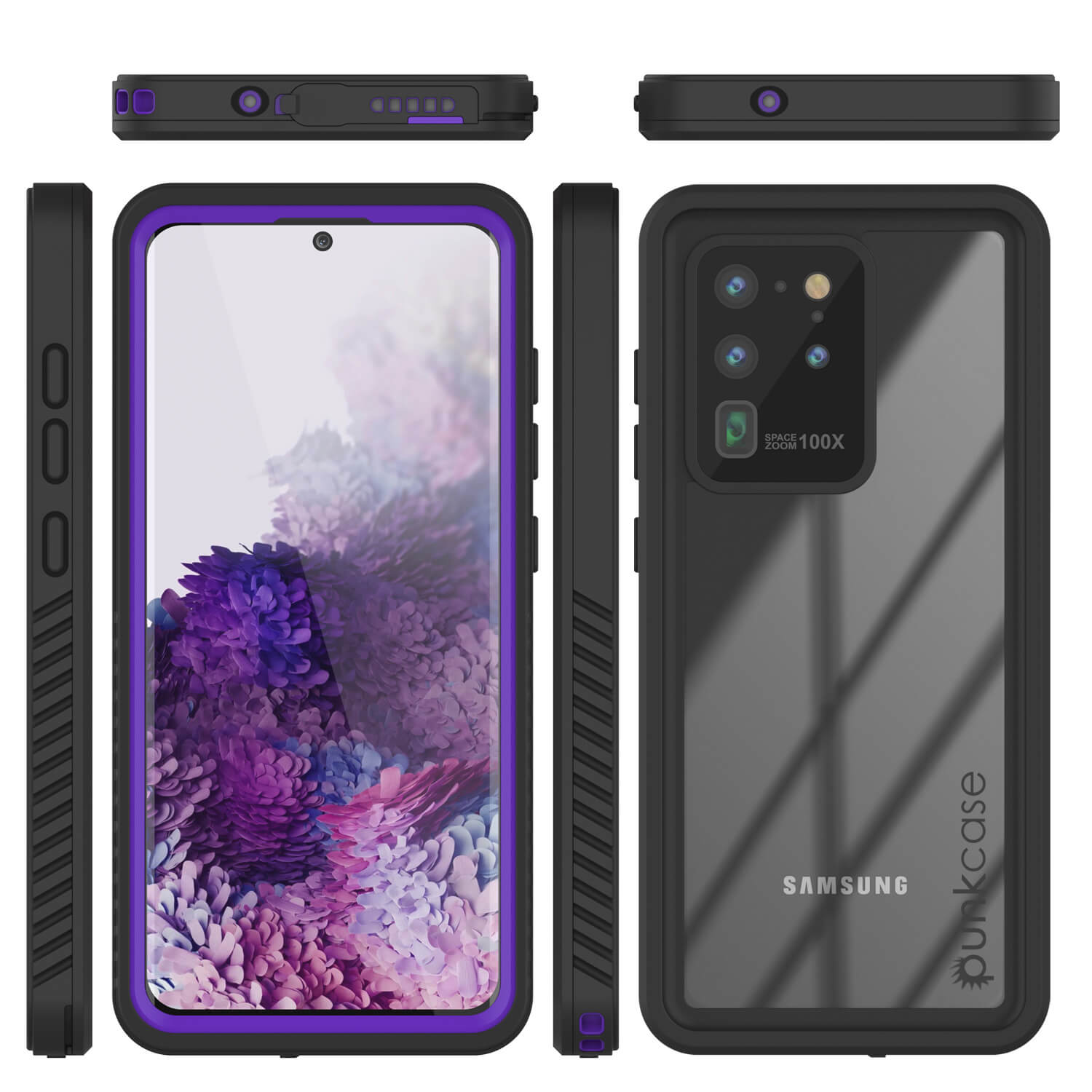 Galaxy S20 Ultra Capa protetora resistente à água e choque [Série Extrema] Protetor de tela fino [Roxo]