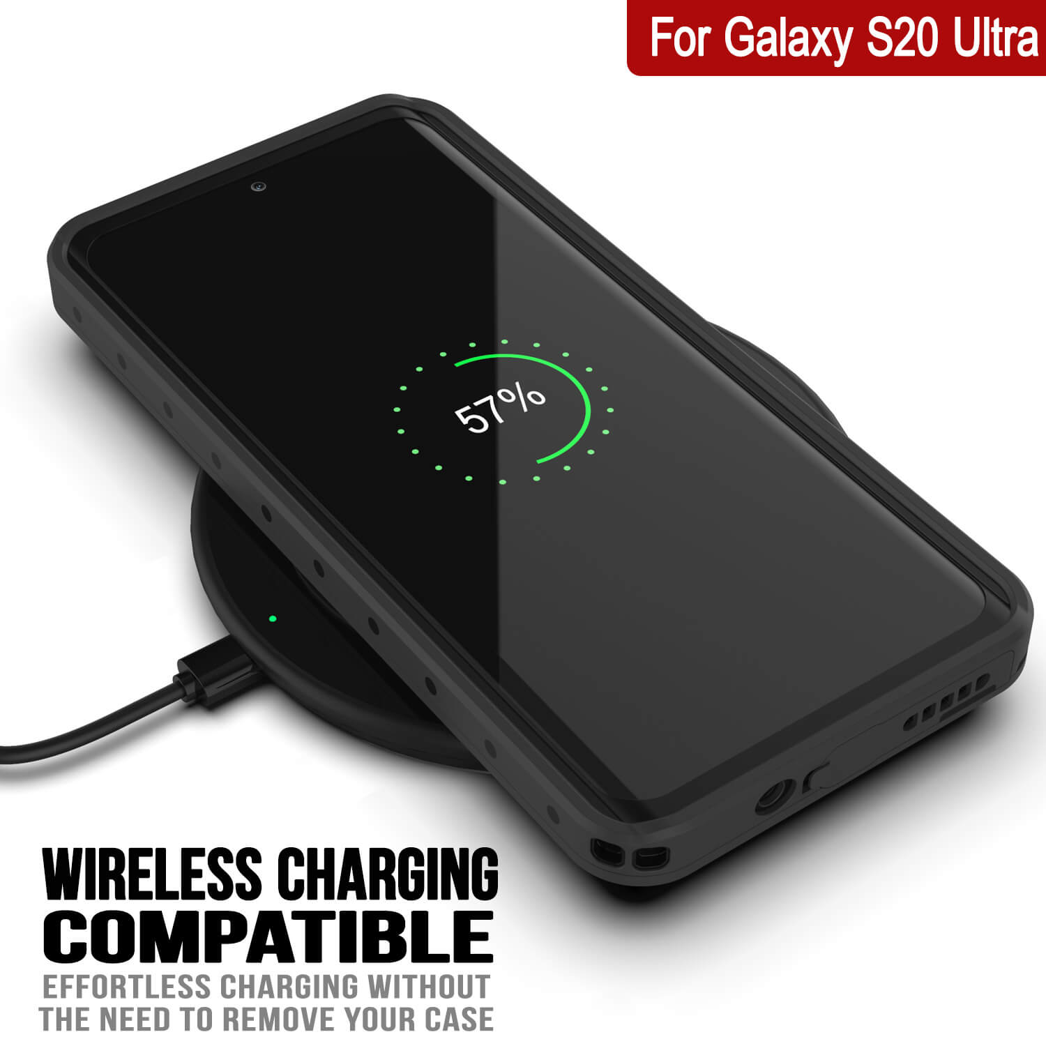 Capa à prova d'água Galaxy S20 Ultra PunkCase StudStar Clear Thin 6.6ft Subaquática IP68 à prova de choque/neve