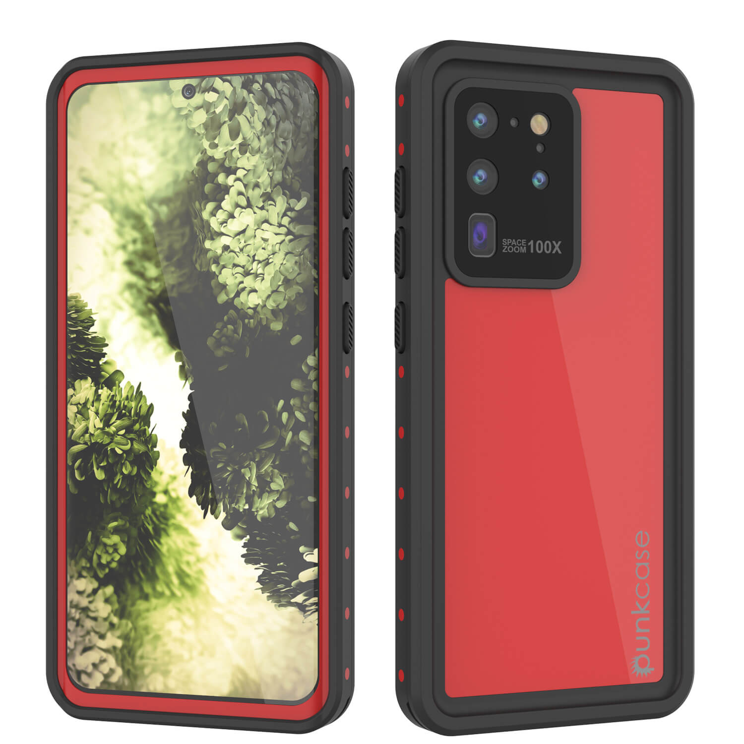 Capa à prova d'água Galaxy S20 Ultra PunkCase StudStar Vermelha Fina 6.6ft Subaquática IP68 à Prova de Choque/Neve