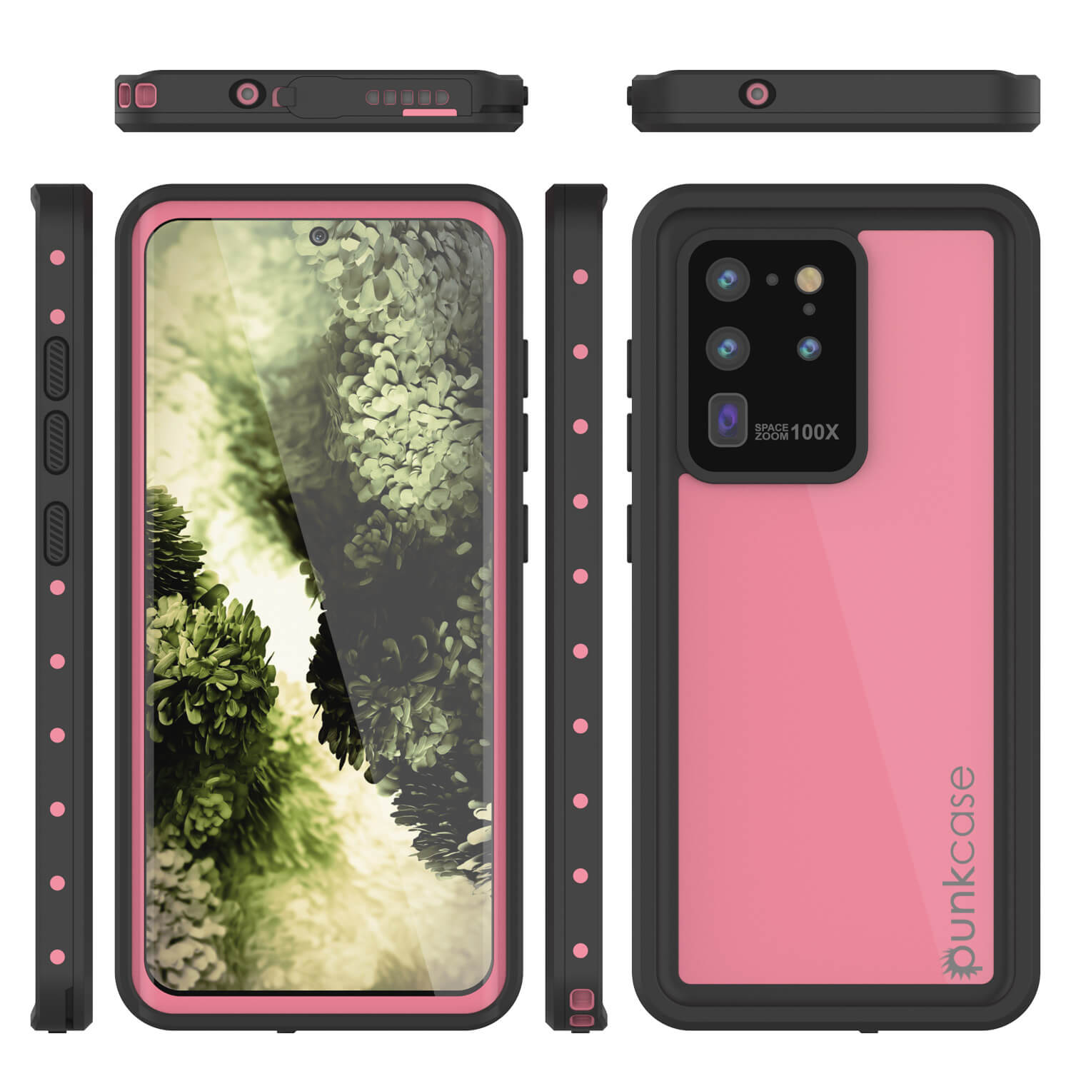 Capa À Prova De Água Galaxy S20 Ultra PunkCase StudStar Cor-de-rosa Fina 6,6 pés À Prova De Água IP68 À Prova De Choque/Neve