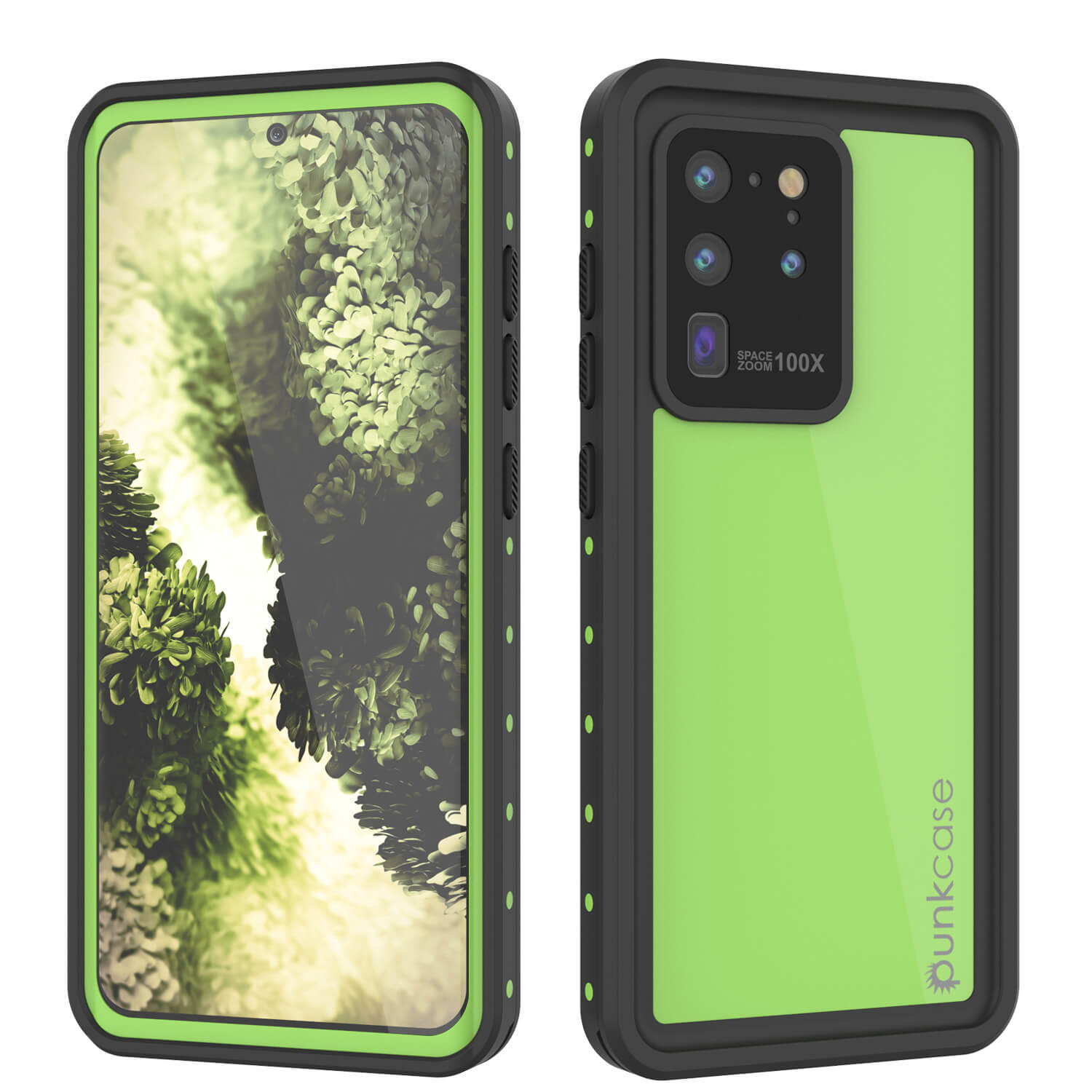Capa à prova d'água Galaxy S20 Ultra PunkCase StudStar Verde Claro Fino 6.6ft Subaquática IP68 à prova de choque