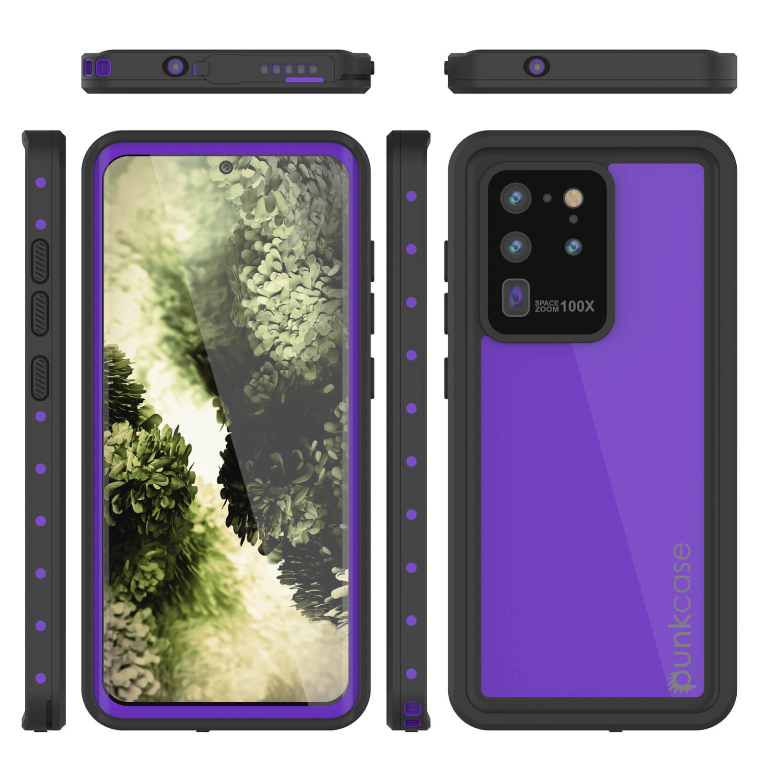 Capa à Prova d'Água Galaxy S20 Ultra PunkCase StudStar Roxo Fino 6,6ft à Prova de Água IP68 à Prova de Choque/Neve.