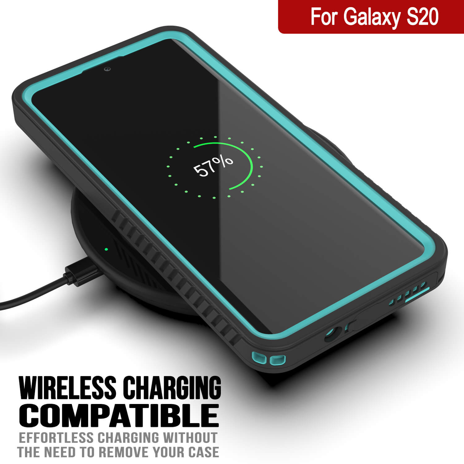 Galaxy S20 Water/Shock/Snowproof [Extreme Series]  Screen Protector Case [Teal] (Color in image: Purple)