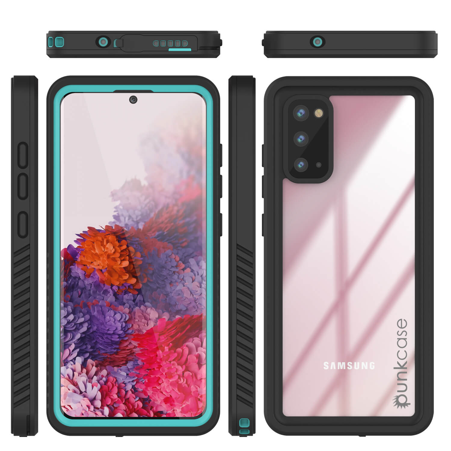 Galaxy S20 Water/Shock/Snowproof [Extreme Series]  Screen Protector Case [Teal] (Color in image: Pink)