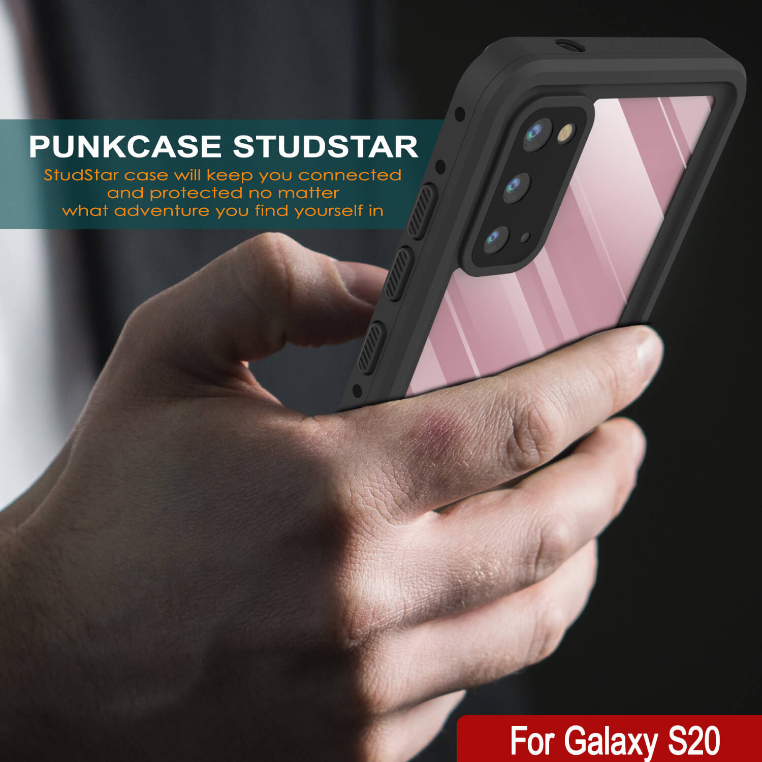 Capa à prova d'água Galaxy S20 PunkCase StudStar Transparente Fina de 6.6 pés IP68 à prova de choque/neve subaquática