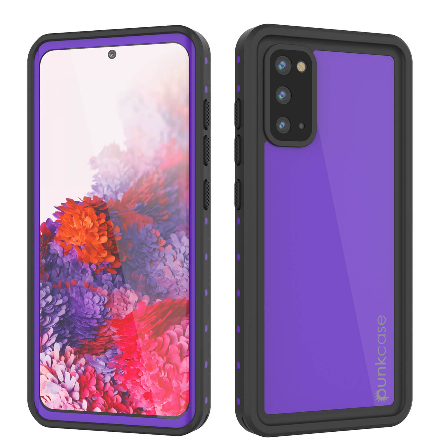 Capa à prova d'água Galaxy S20 PunkCase StudStar Purple Thin 6.6ft Subaquático IP68 Resistente a Choques/Neve