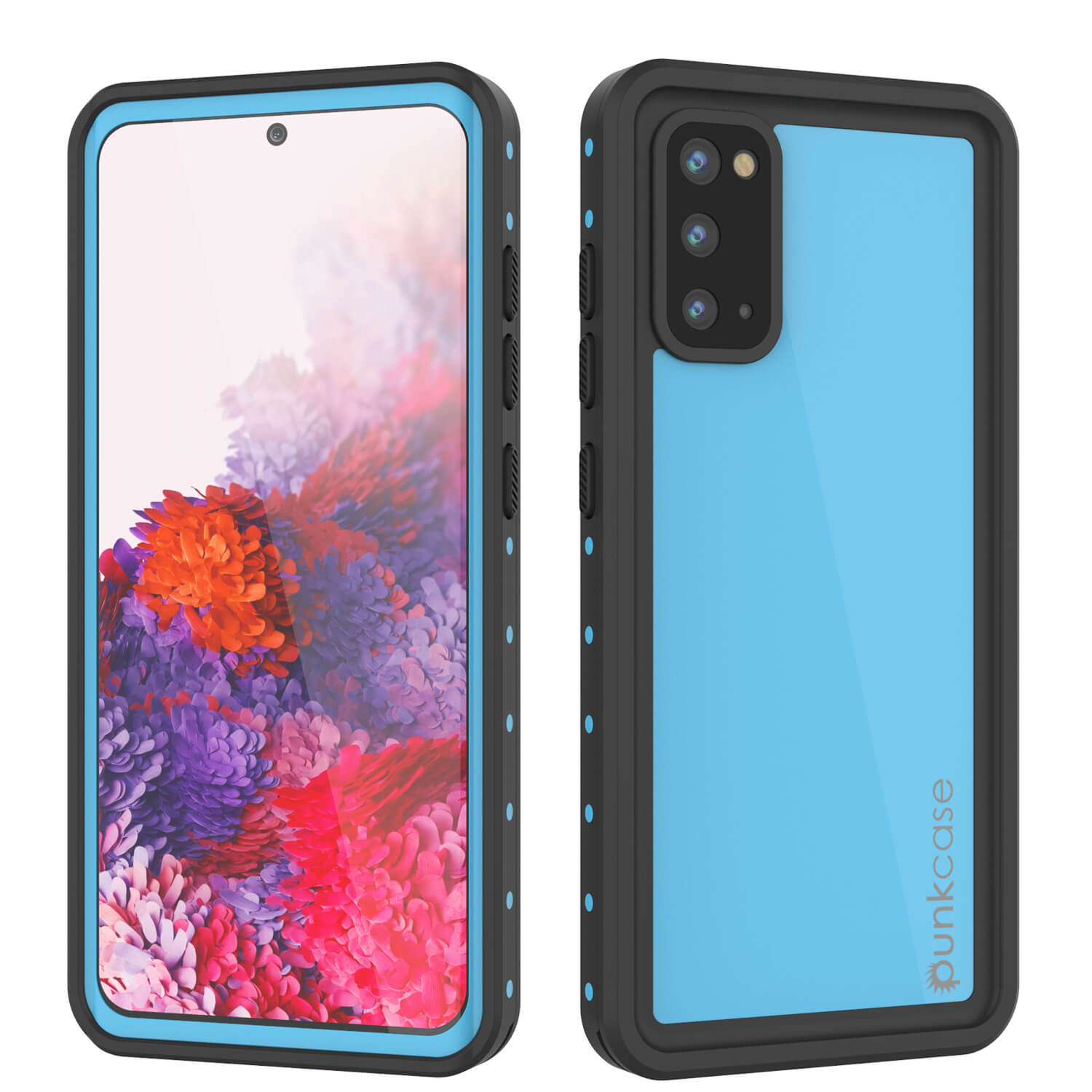 Capa à Prova d'Água PunkCase StudStar para Galaxy S20 Azul Claro Fina 6,6ft Subaquática IP68 Protetora contra Choques