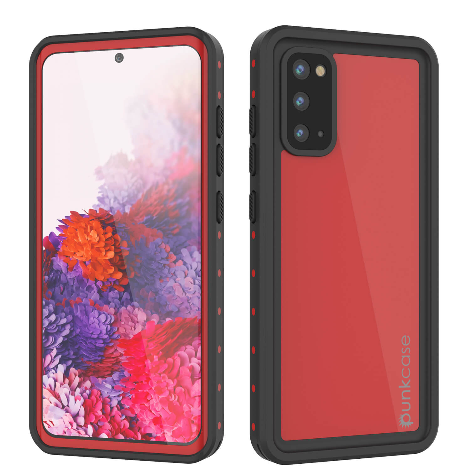 Capa à prova d'água Galaxy S20 PunkCase StudStar Vermelha Fina 6,6 pés Subaquática IP68 à Prova de Choque/Neve