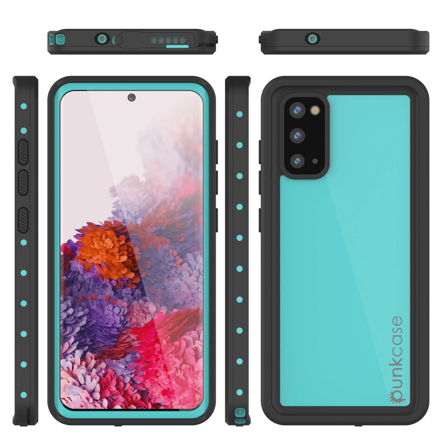 Capa à Prova d'Água Galaxy S20 PunkCase StudStar Teal Fina 6.6ft Subaquática IP68 à Prova de Choque/Neve