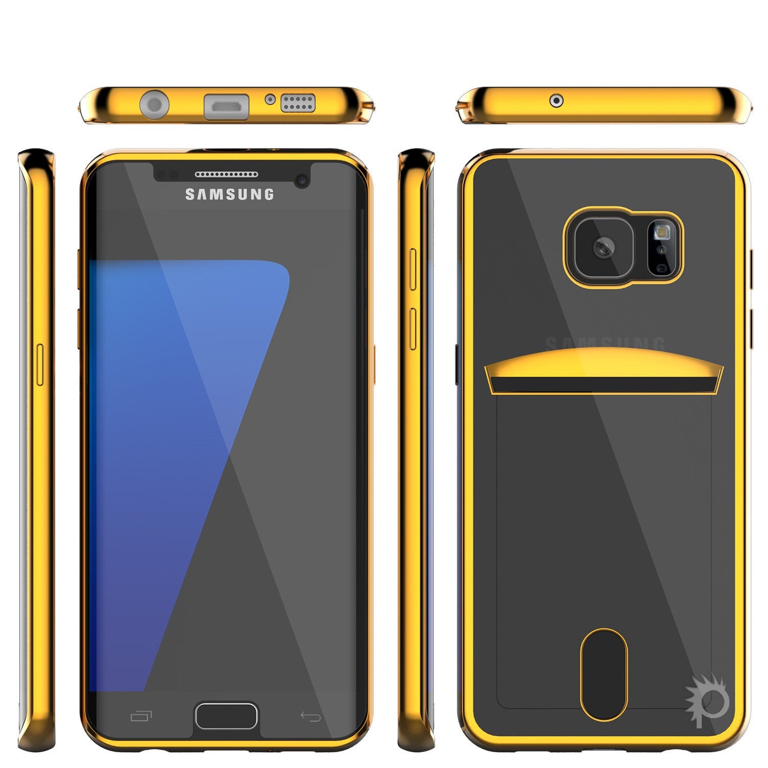 Galaxy S7 Case, PUNKCASE® LUCID Gold Series | Card Slot | SHIELD Screen Protector | Ultra fit (Color in image: Rose Gold)