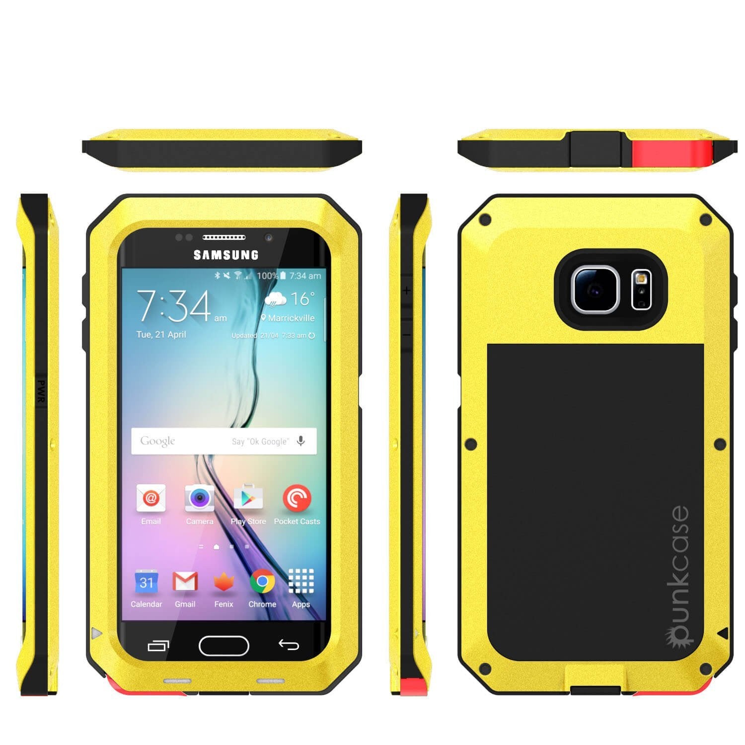 Galaxy S6 EDGE+ Plus  Case, PUNKcase Metallic Neon Shockproof  Slim Metal Armor Case (Color in image: silver)
