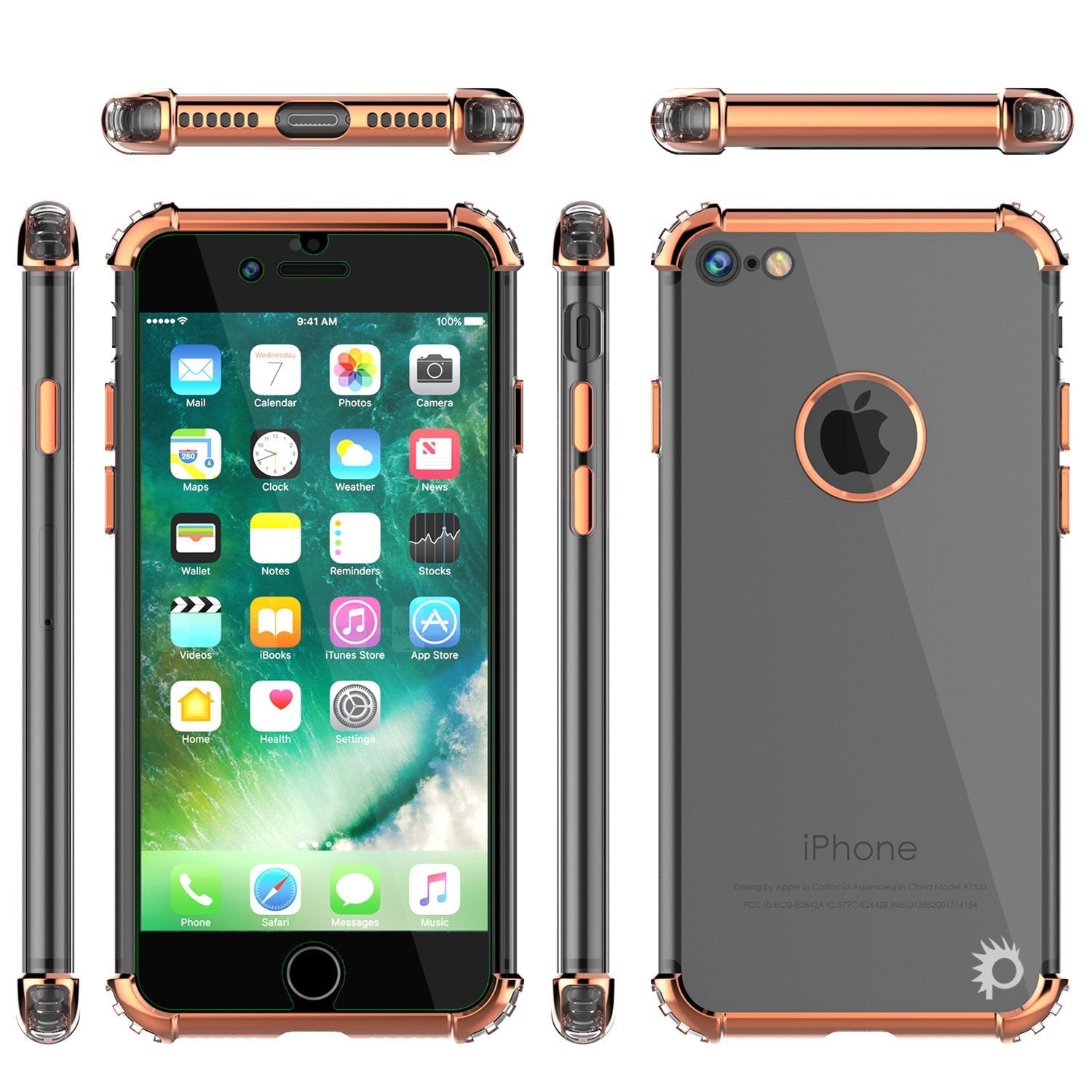 iPhone SE (4.7") Case, Punkcase [BLAZE SERIES] Protective Cover W/ PunkShield Screen Protector [Shockproof] [Slim Fit] for Apple iPhone [RoseGold] (Color in image: Black)