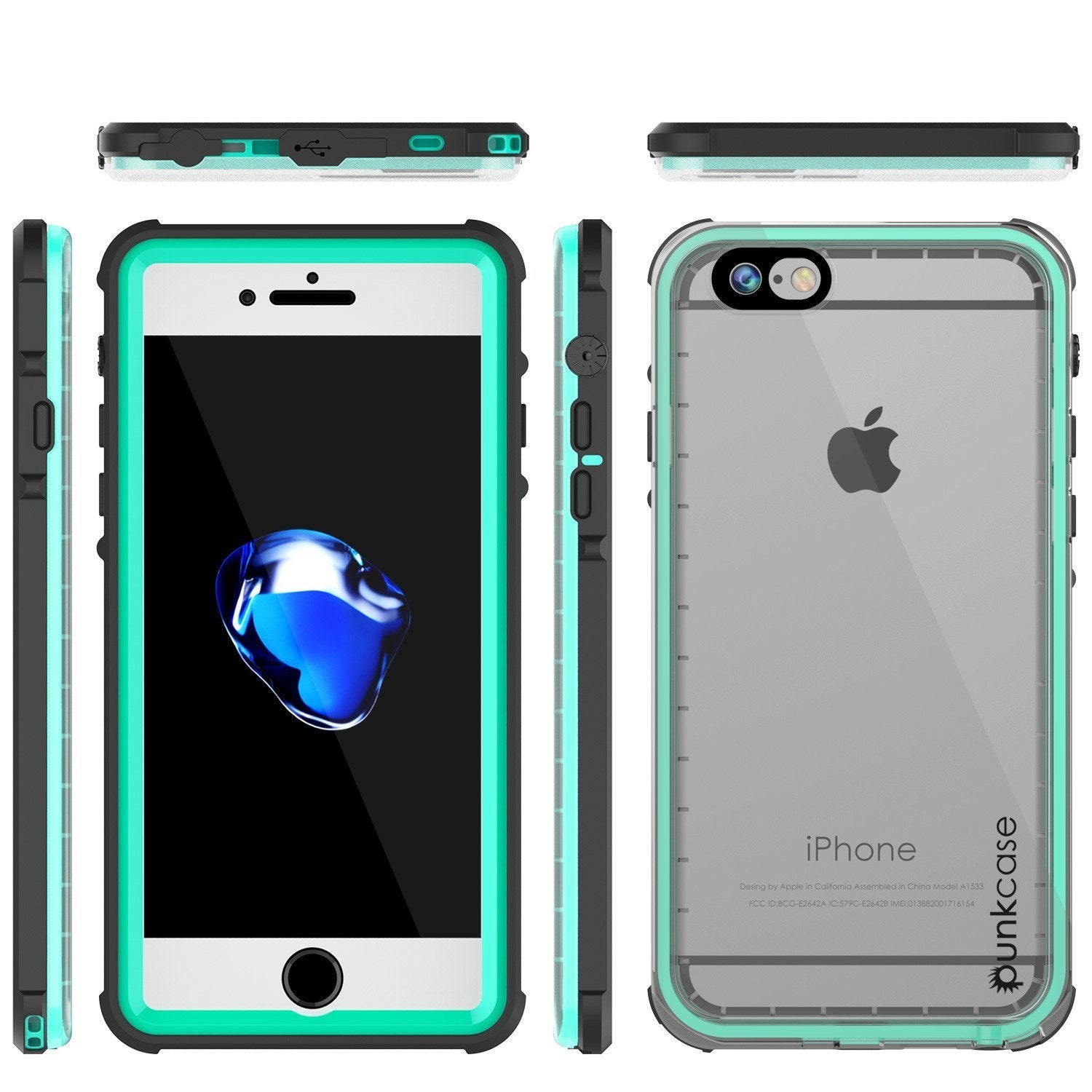 Capa à Prova D'água para Apple iPhone 8, PUNKcase CRYSTAL Teal com Protetor de Tela Acoplado | Garantia