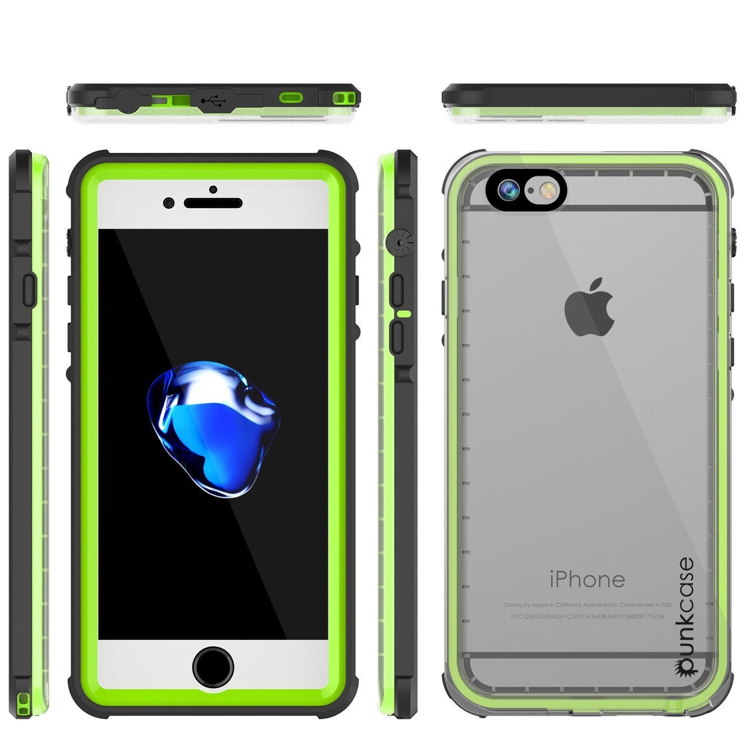 Capa à prova d'água para Apple iPhone 8, PUNKcase CRYSTAL Verde Claro com Protetor de Tela Acoplado | Garantia