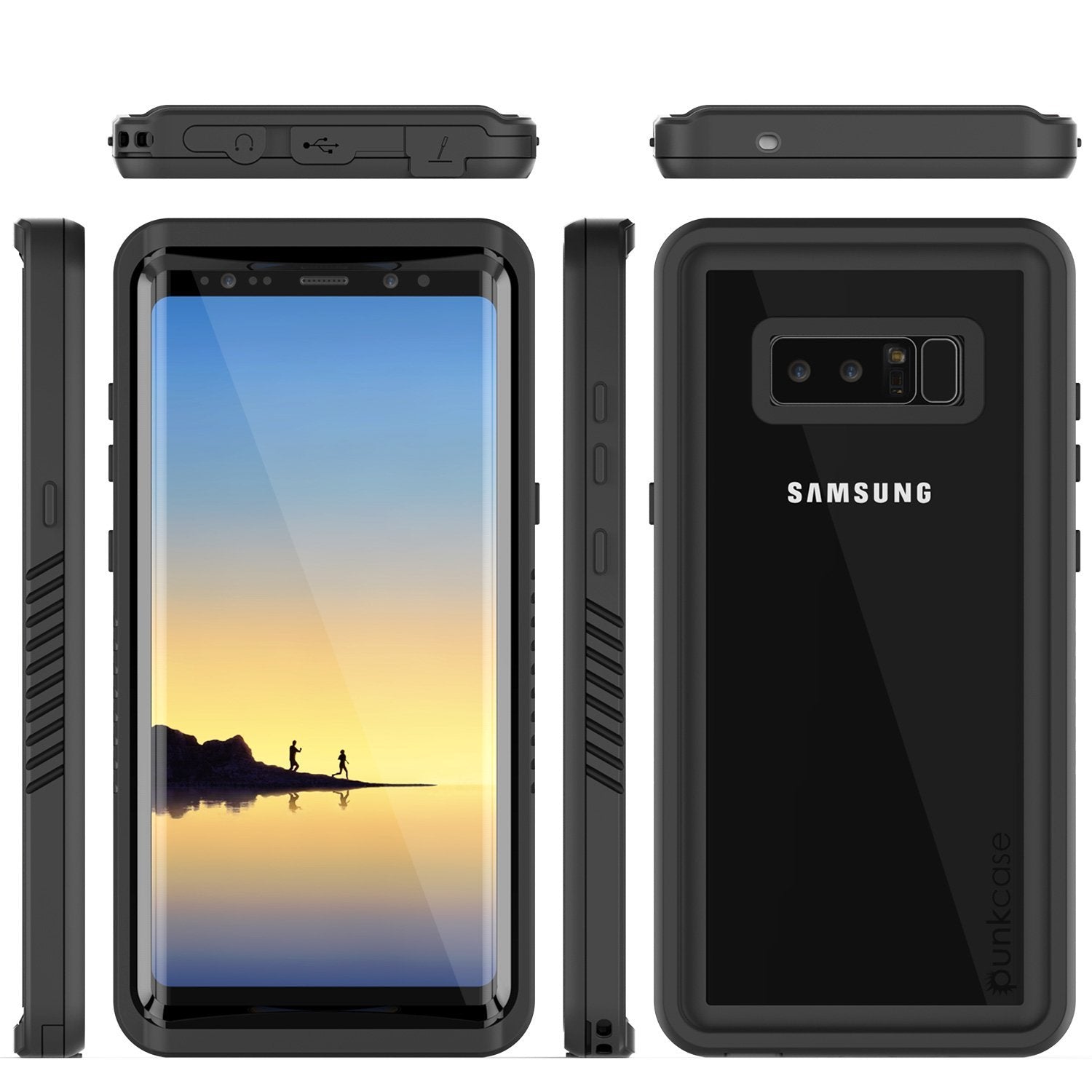 Galaxy Note 8 Case, Punkcase [Extreme Series] [Slim Fit] [IP68 Certified] [Shockproof] Armor Cover W/ Built In Screen Protector [Clear] (Color in image: Purple)