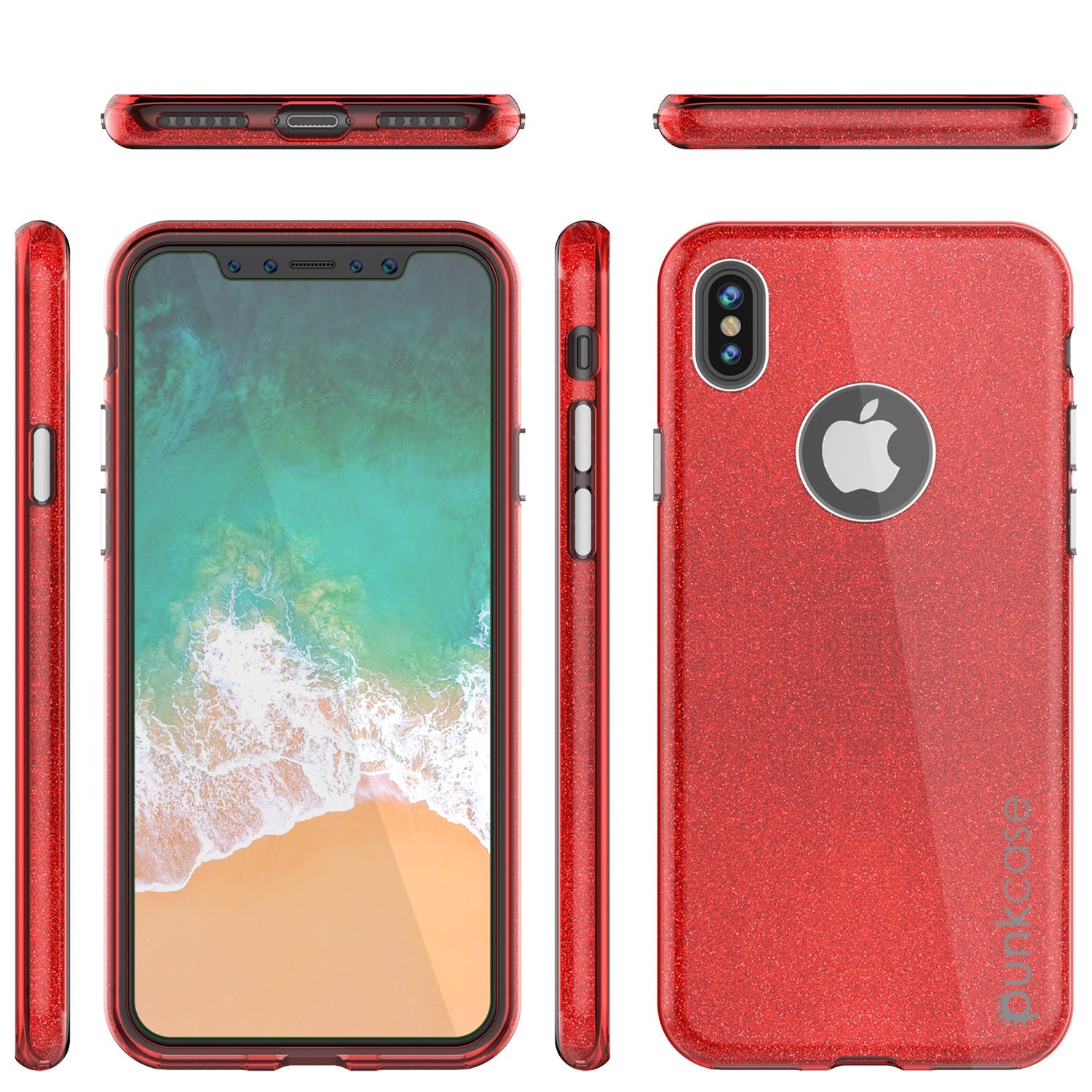 iPhone X Case, Punkcase Galactic 2.0 Series Ultra Slim w/ Tempered Glass Screen Protector | [Red] (Color in image: pink)