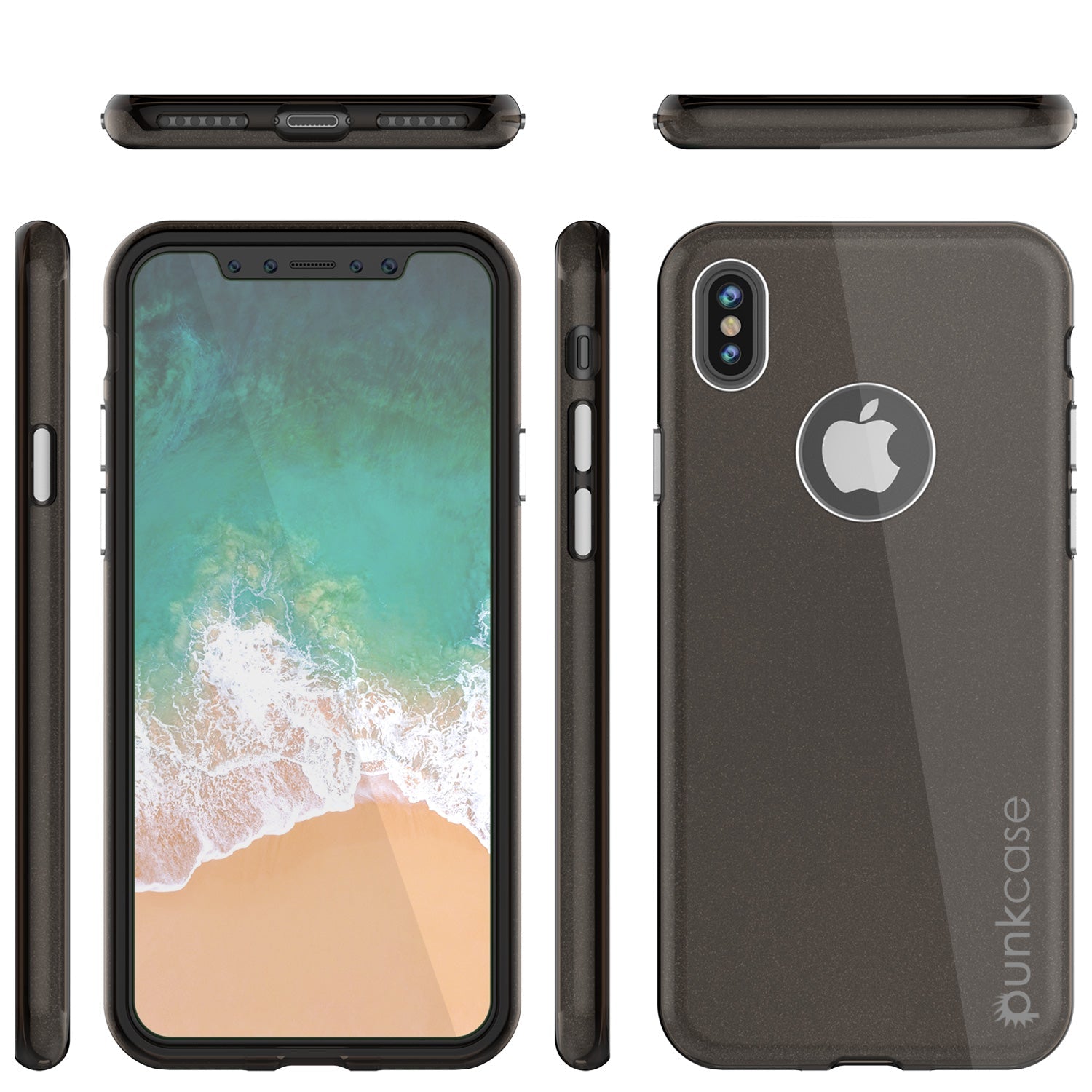 iPhone X Case, Punkcase Galactic 2.0 Series Ultra Slim w/ Tempered Glass Screen Protector | [Black/Grey] (Color in image: pink)