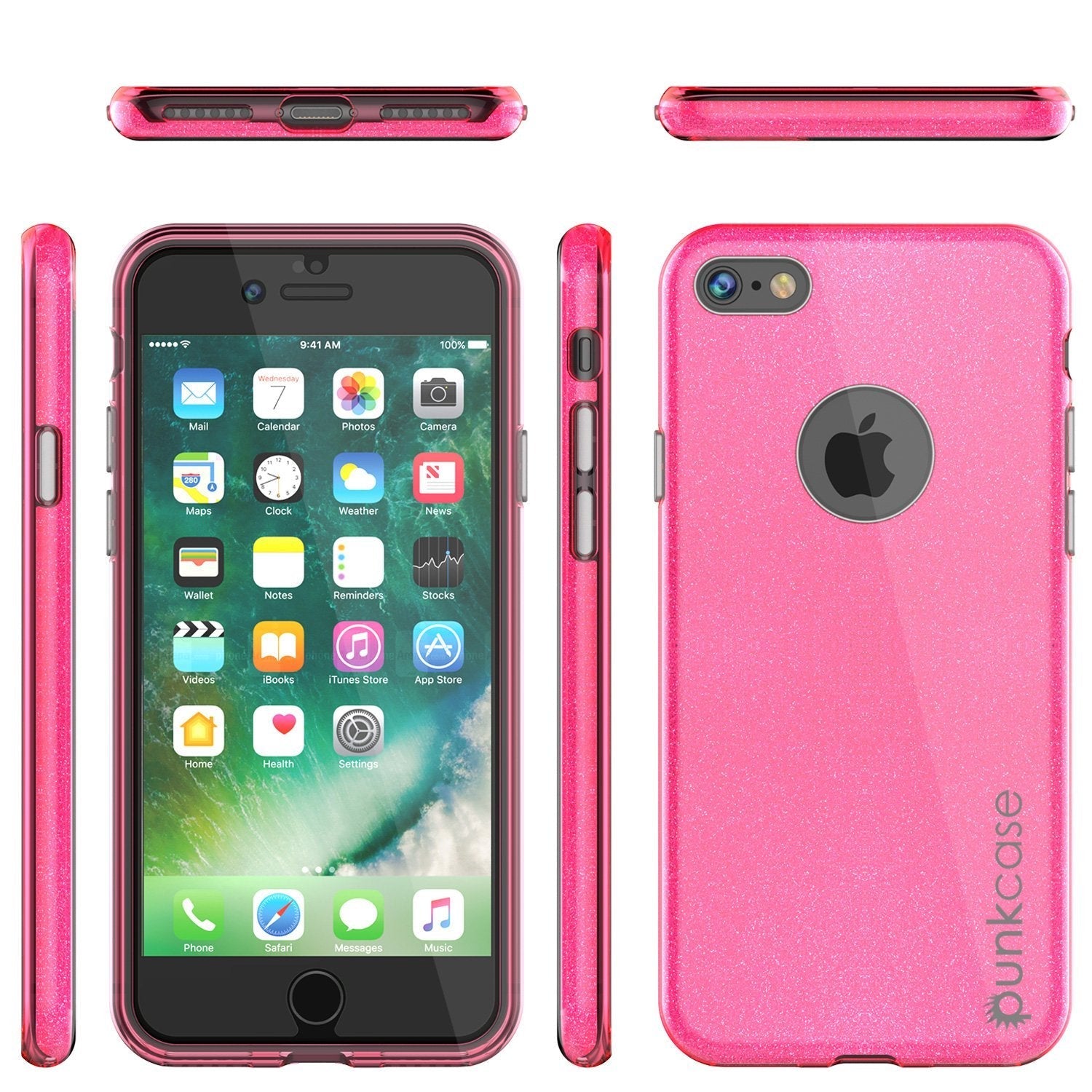 iPhone SE (4.7") Case, Punkcase Galactic 2.0 Series Ultra Slim Protective Armor TPU Cover [Pink] (Color in image: black/grey)