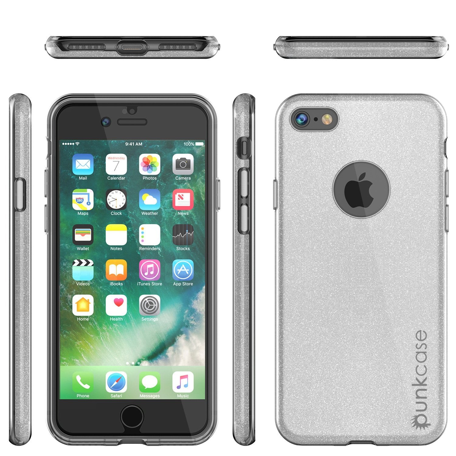 iPhone SE (4.7") Case, Punkcase Galactic 2.0 Series Ultra Slim Protective Armor TPU Cover [Silver] (Color in image: black/grey)