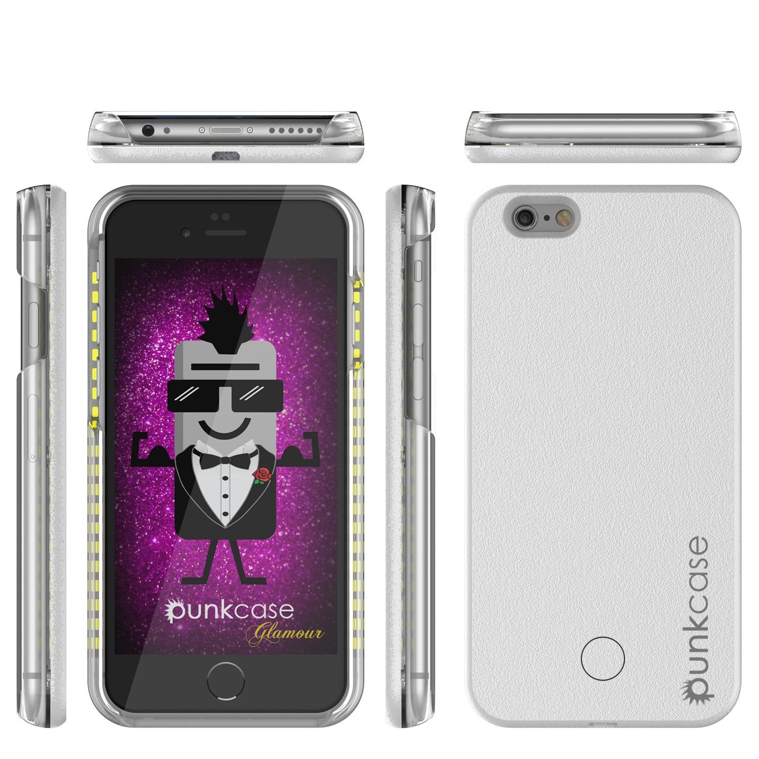 iPhone 6+/6S+ Plus Punkcase LED Light Case Light Illuminated Case, WHITE W/  Battery Power Bank (Color in image: rose gold)
