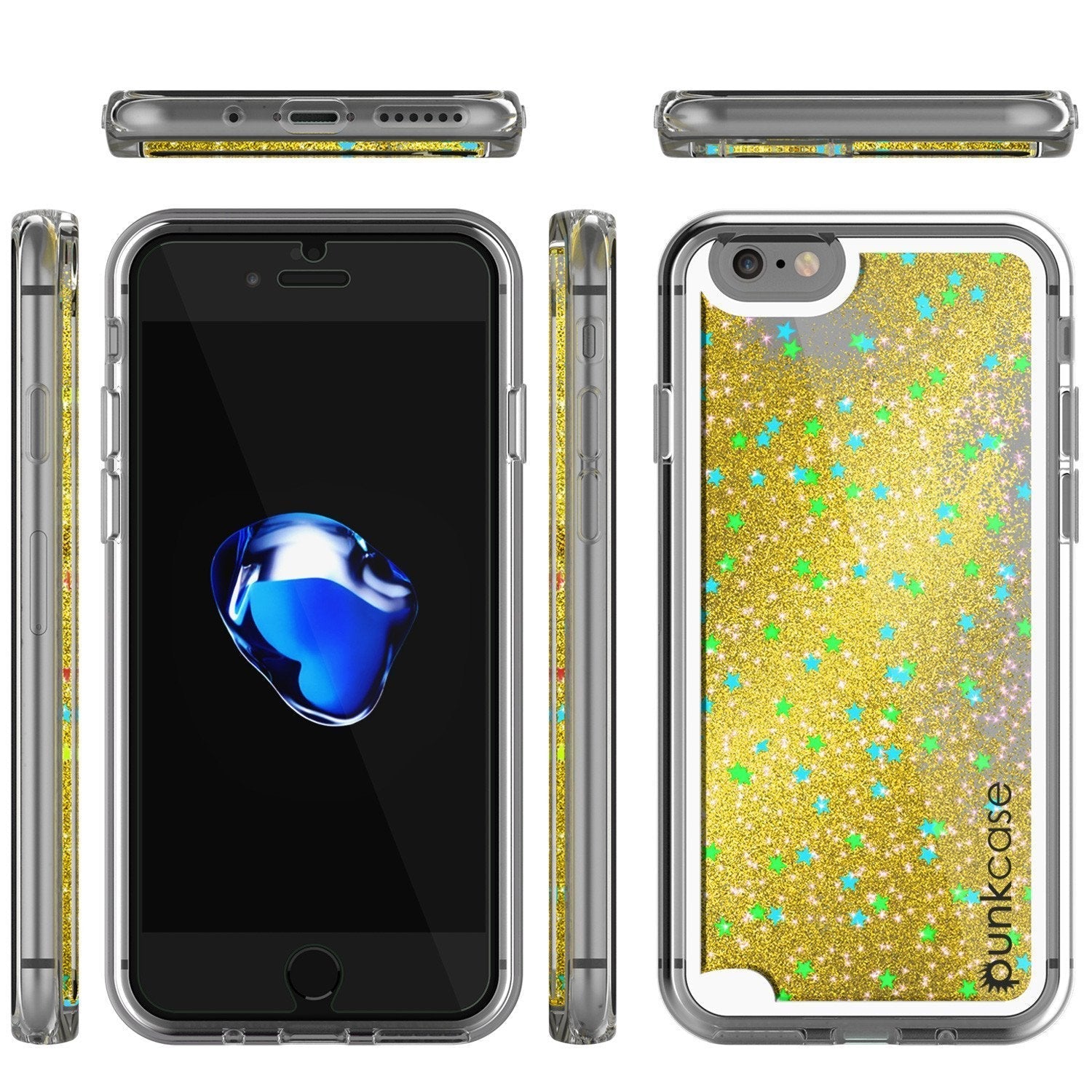 iPhone SE (4.7") Case, PunkCase LIQUID Gold Series, Protective Dual Layer Floating Glitter Cover (Color in image: pink)