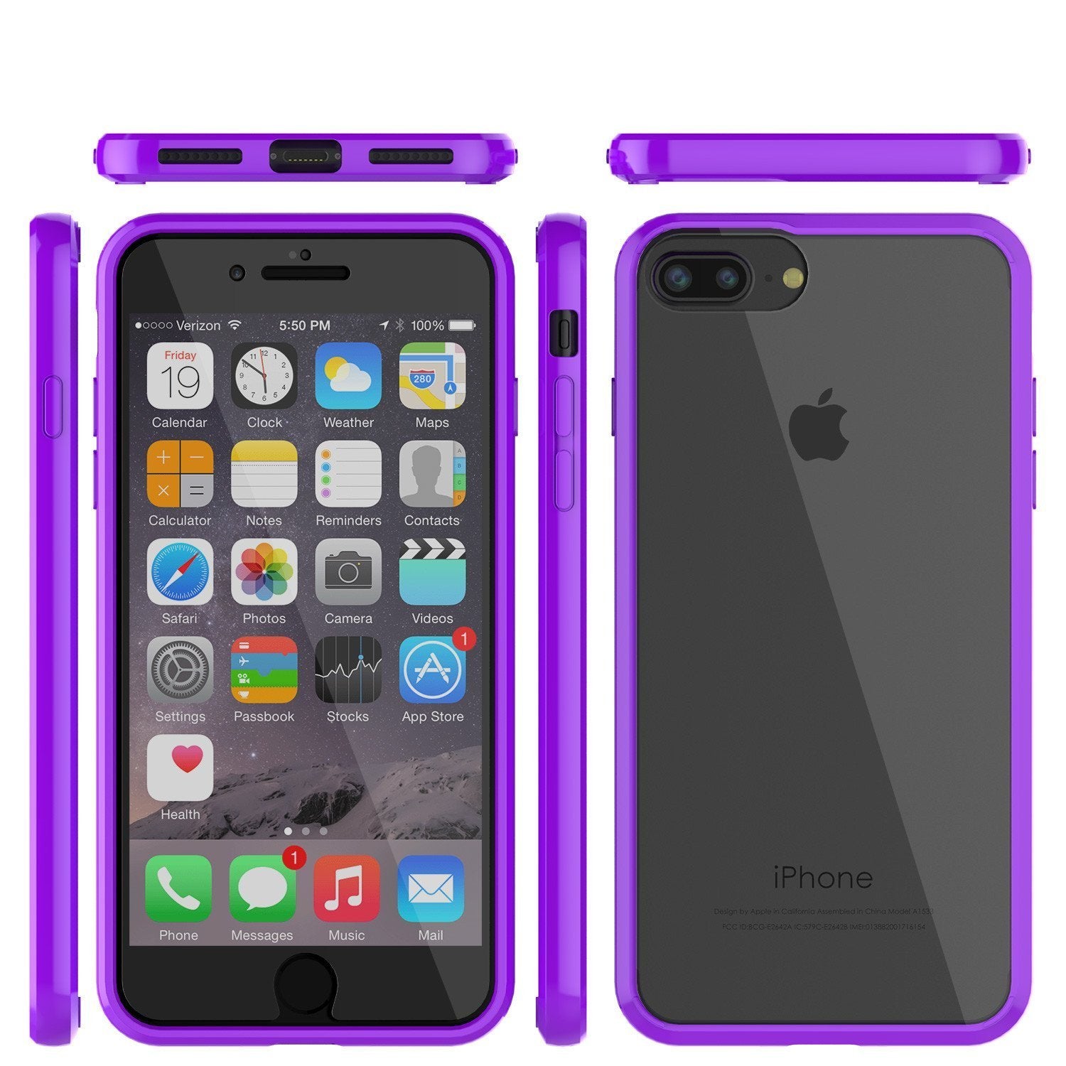 Capinha de Armadura Apple iPhone 8 Punkcase Série Lucid-2.0 de Encaixe Compacto [Roxa]