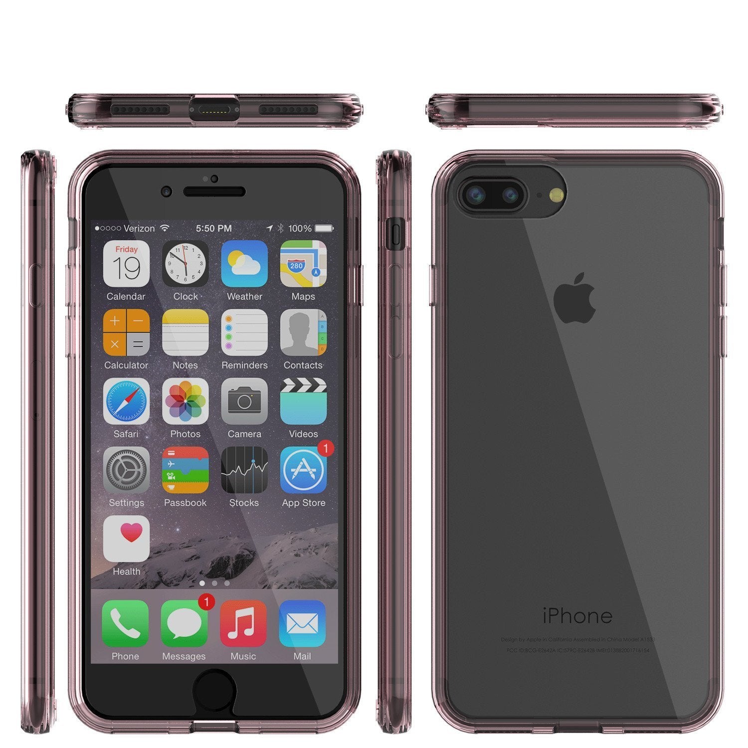 Capinha de Armadura Apple iPhone 8 Punkcase Série Lucid-2.0 de Encaixe Compacto [Cristal Rosa]