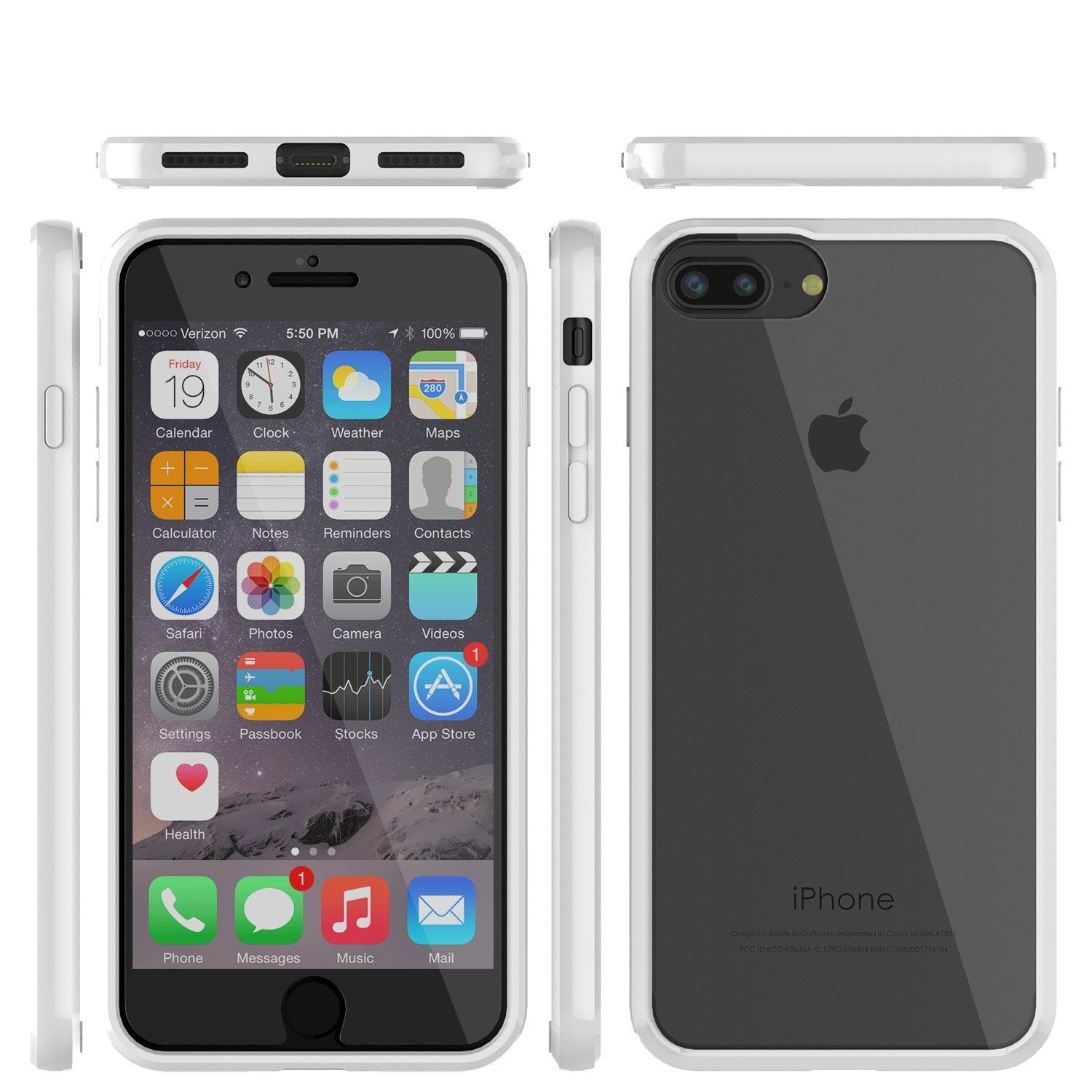 Capinha de Armadura Apple iPhone 8 Punkcase Série Lucid-2.0 de Encaixe Compacto [Branco]