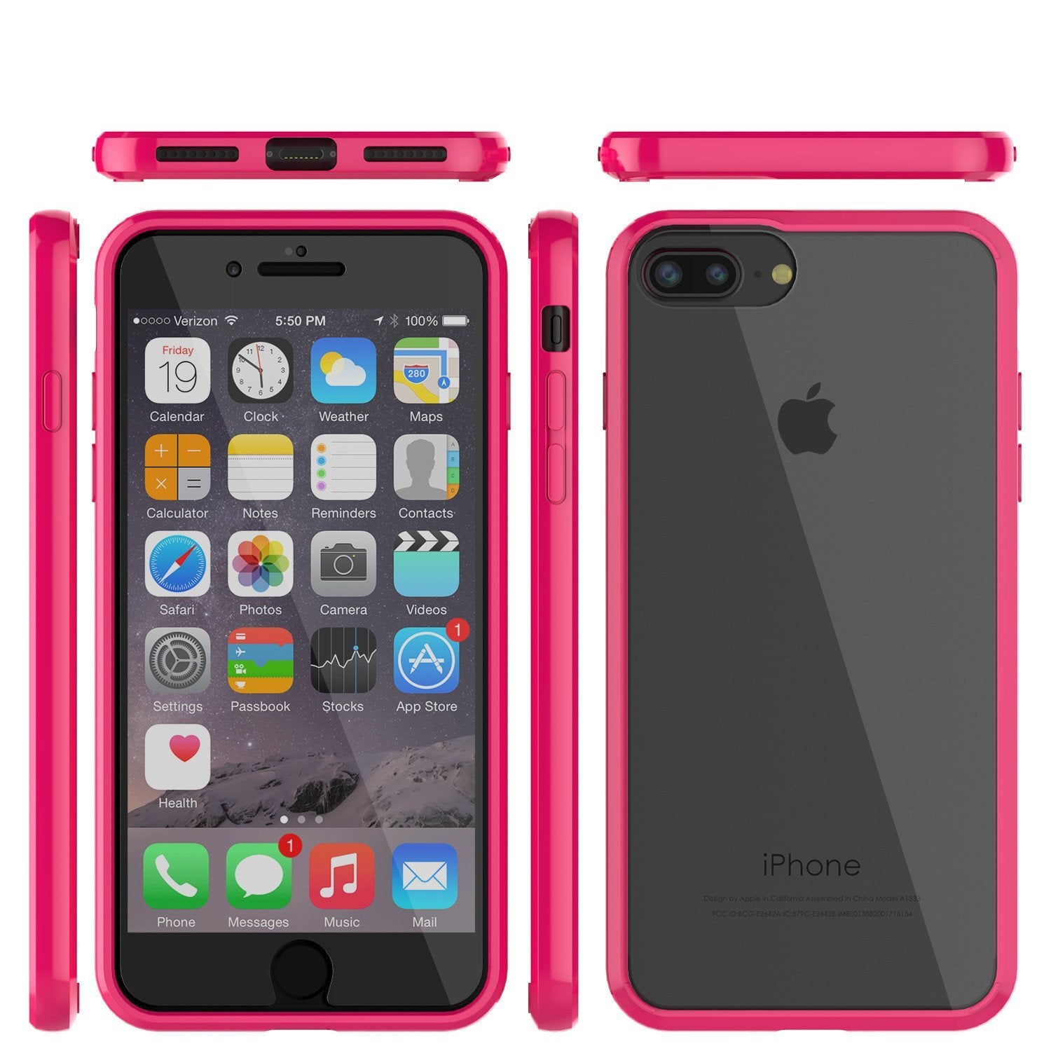 iPhone 7 Case Punkcase® LUCID 2.0 Pink Series w/ PUNK SHIELD Screen Protector | Ultra Fit (Color in image: white)