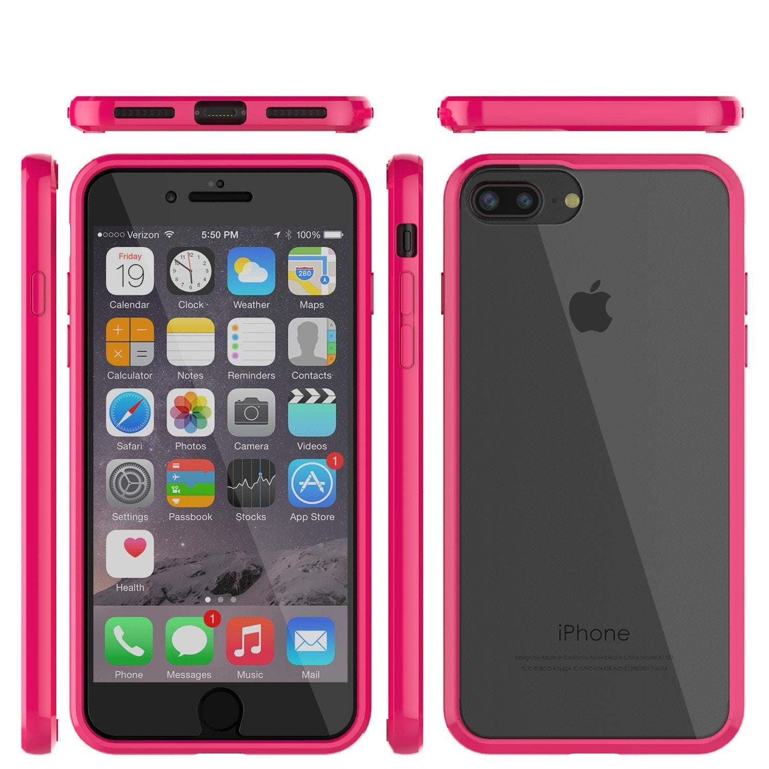 Capinha de Armadura Apple iPhone 8 Punkcase Série Lucid-2.0 de Encaixe Compacto [Rosa]