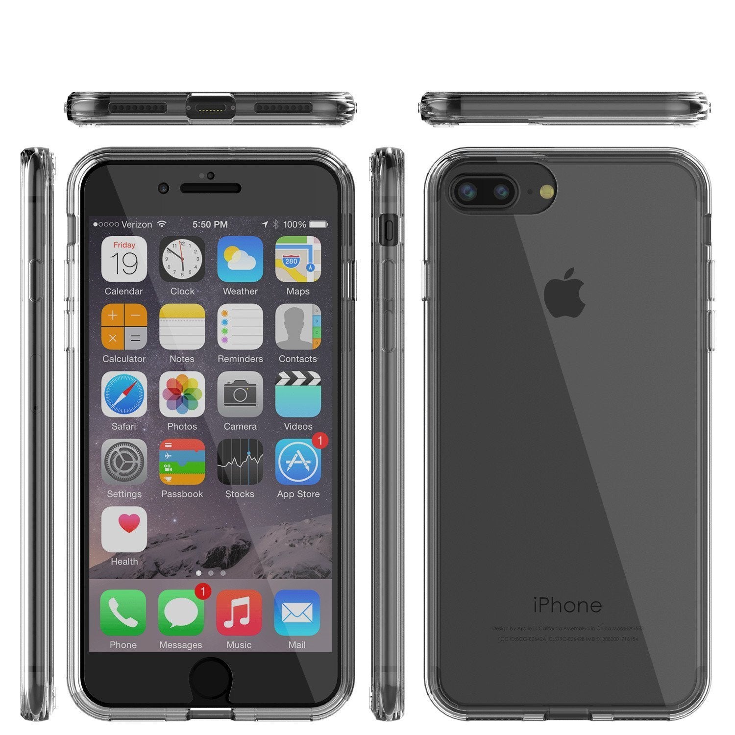 Capinha de Armadura Apple iPhone 8 Punkcase Série Lucid-2.0 de Encaixe Compacto [Claro]