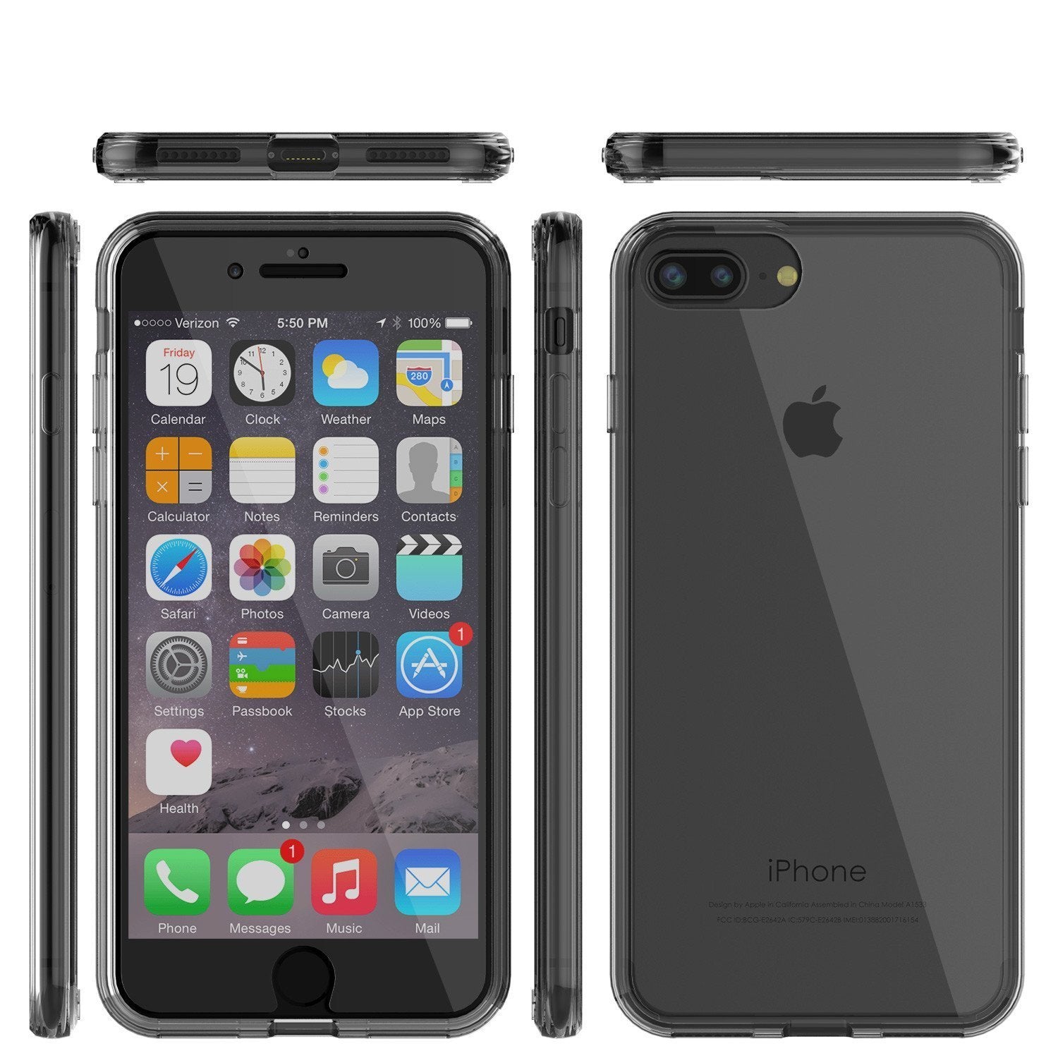 Capinha de Armadura Apple iPhone 8 Punkcase Série Lucid-2.0 de Encaixe Compacto [Cristal Preto]