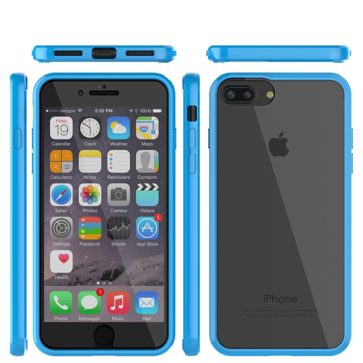 Capinha de Armadura Apple iPhone 8 Punkcase Série Lucid-2.0 de Encaixe Compacto [Azul Claro]