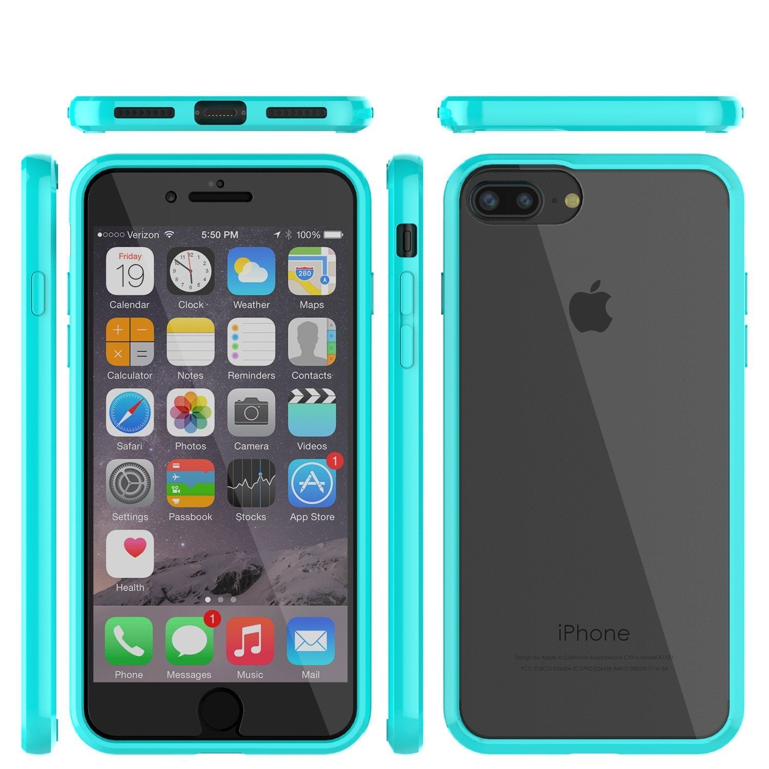 Capinha de Armadura Apple iPhone 8 Punkcase Série Lucid-2.0 de Encaixe Compacto [Cerceta]