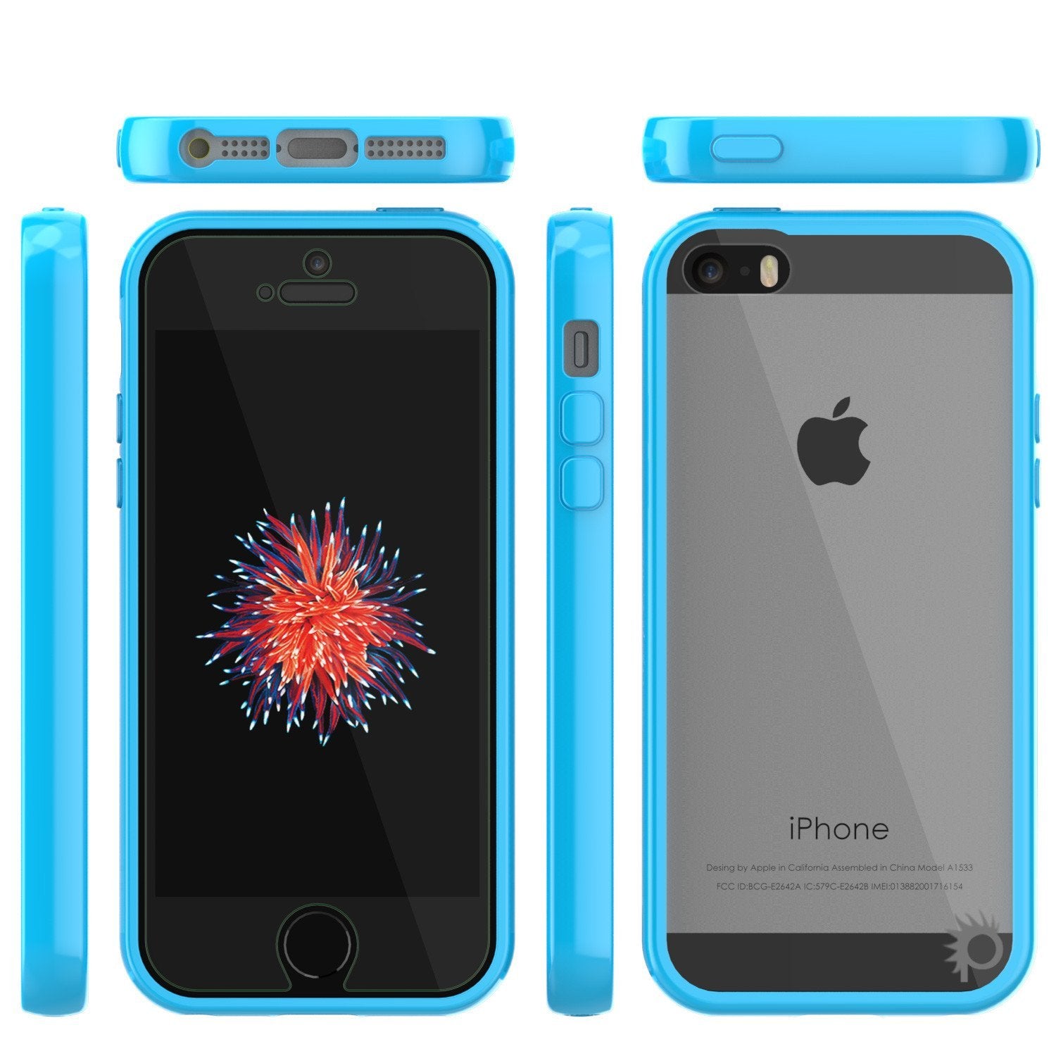 iPhone SE/5S/5 Case Punkcase® LUCID 2.0 Light Blue Series w/ PUNK SHIELD Screen Protector | Ultra Fit (Color in image: white)