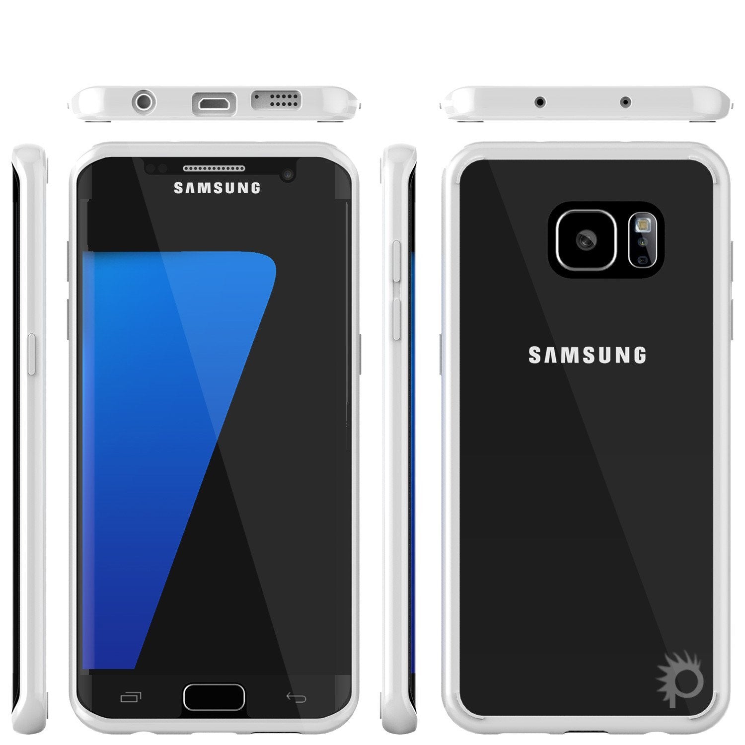 S7 Edge Case Punkcase® LUCID 2.0 White Series w/ PUNK SHIELD Screen Protector | Ultra Fit (Color in image: light blue)