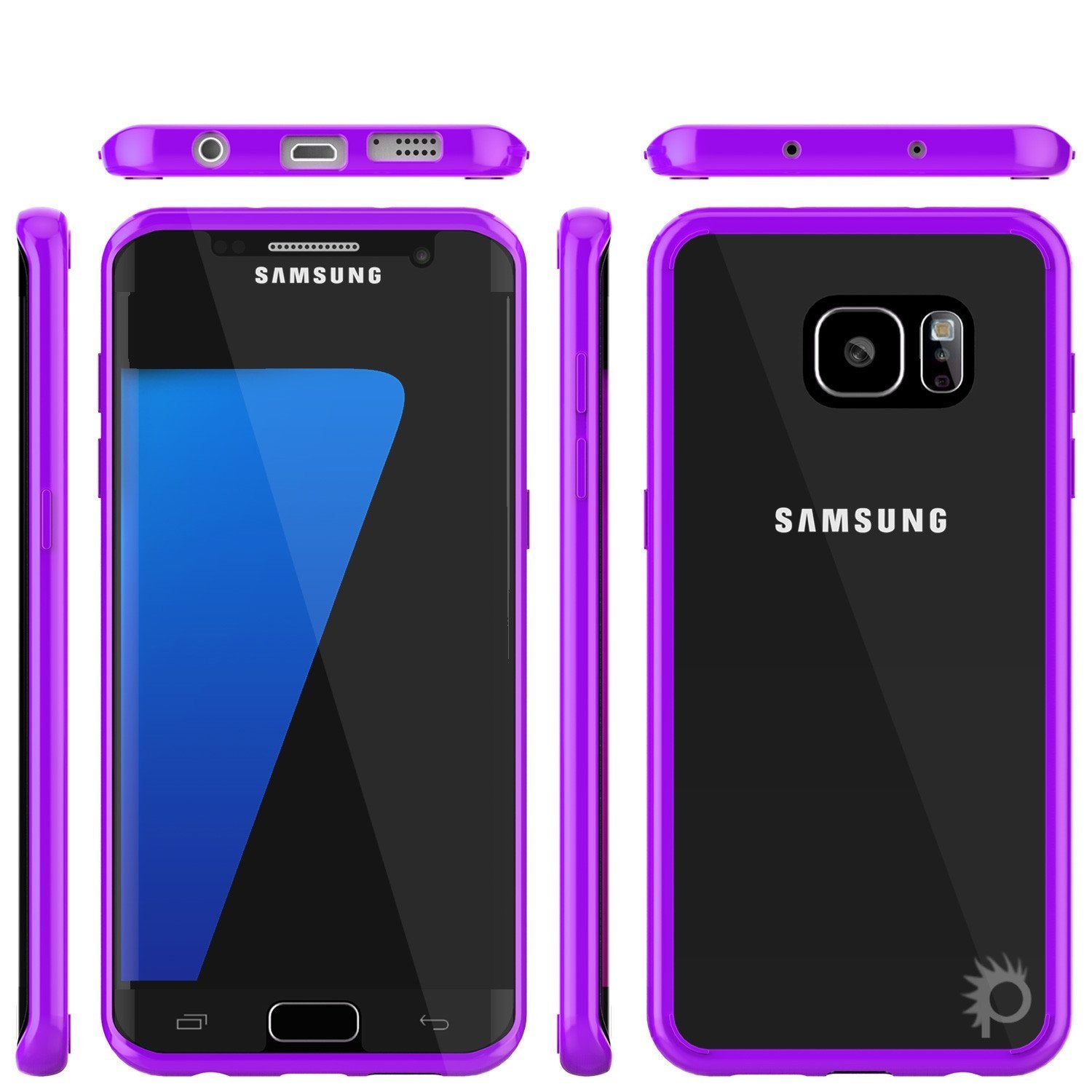 S7 Edge Case Punkcase® LUCID 2.0 Purple Series w/ PUNK SHIELD Screen Protector | Ultra Fit (Color in image: black)