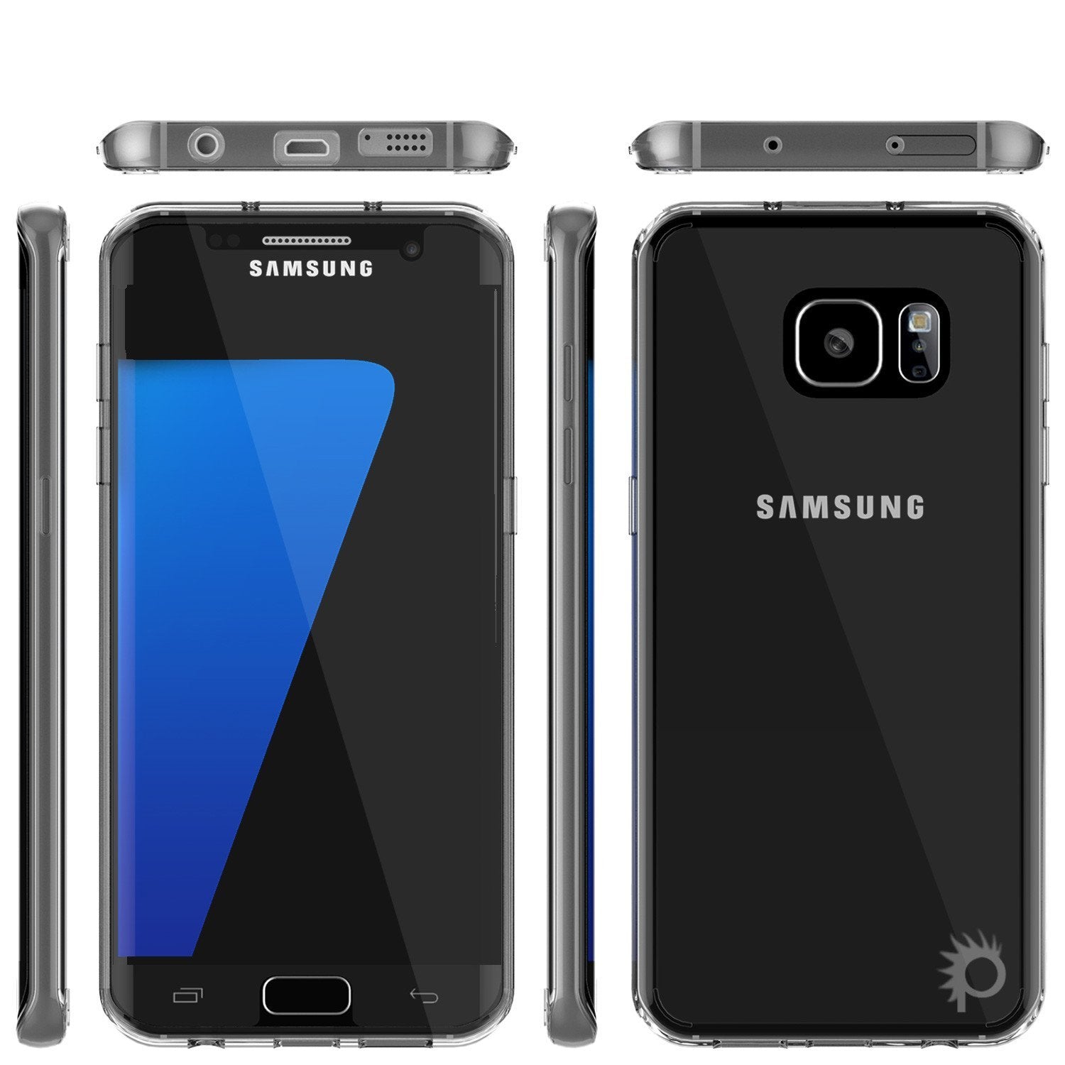 S7 Edge Case Punkcase® LUCID 2.0 Crystal Black Series w/ PUNK SHIELD Screen Protector | Ultra Fit (Color in image: teal)