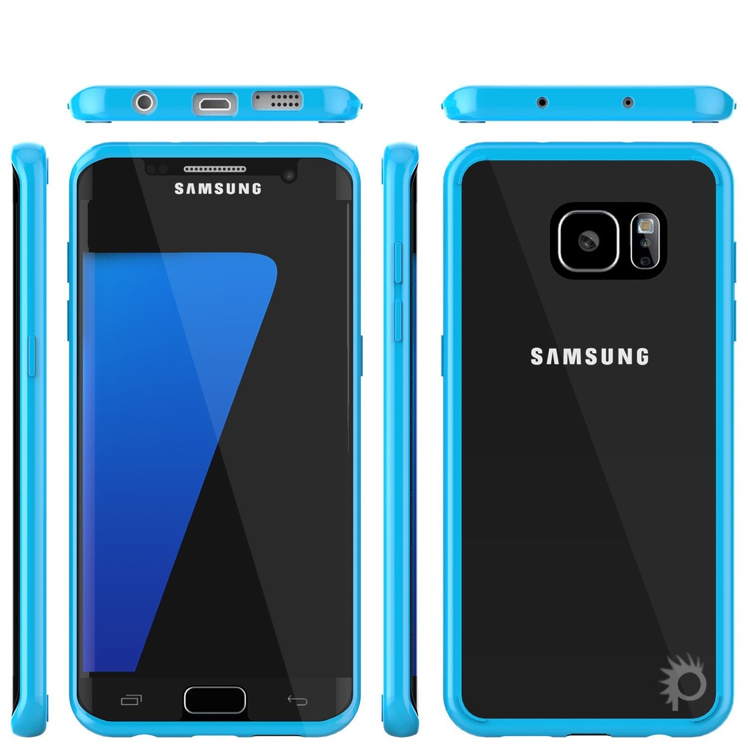 S7 Edge Case Punkcase® LUCID 2.0 Light Blue Series w/ PUNK SHIELD Screen Protector | Ultra Fit (Color in image: pink)