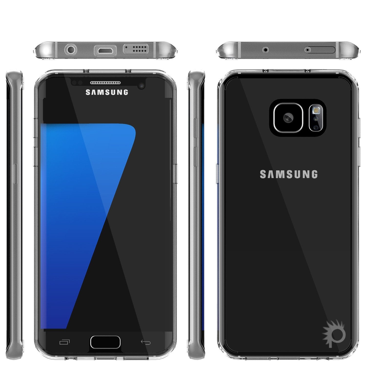 S7 Edge Case Punkcase® LUCID 2.0 Clear Series w/ PUNK SHIELD Screen Protector | Ultra Fit (Color in image: light blue)