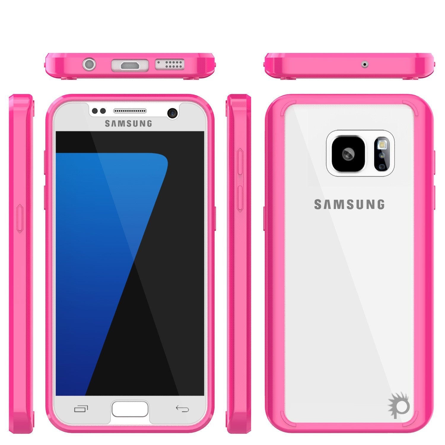 S7 Case Punkcase® LUCID 2.0 Pink Series w/ PUNK SHIELD Glass Screen Protector | Ultra Fit (Color in image: white)