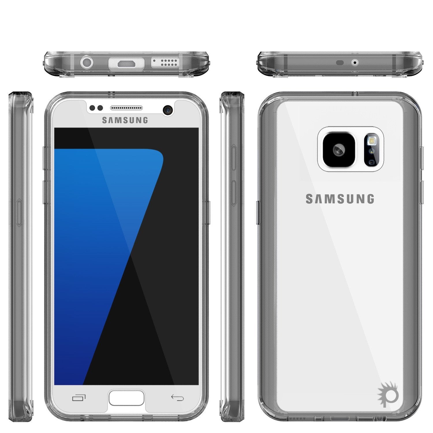 S7 Case Punkcase® LUCID 2.0 Crystal Black Series w/ PUNK SHIELD Glass Screen Protector | Ultra Fit (Color in image: purple)