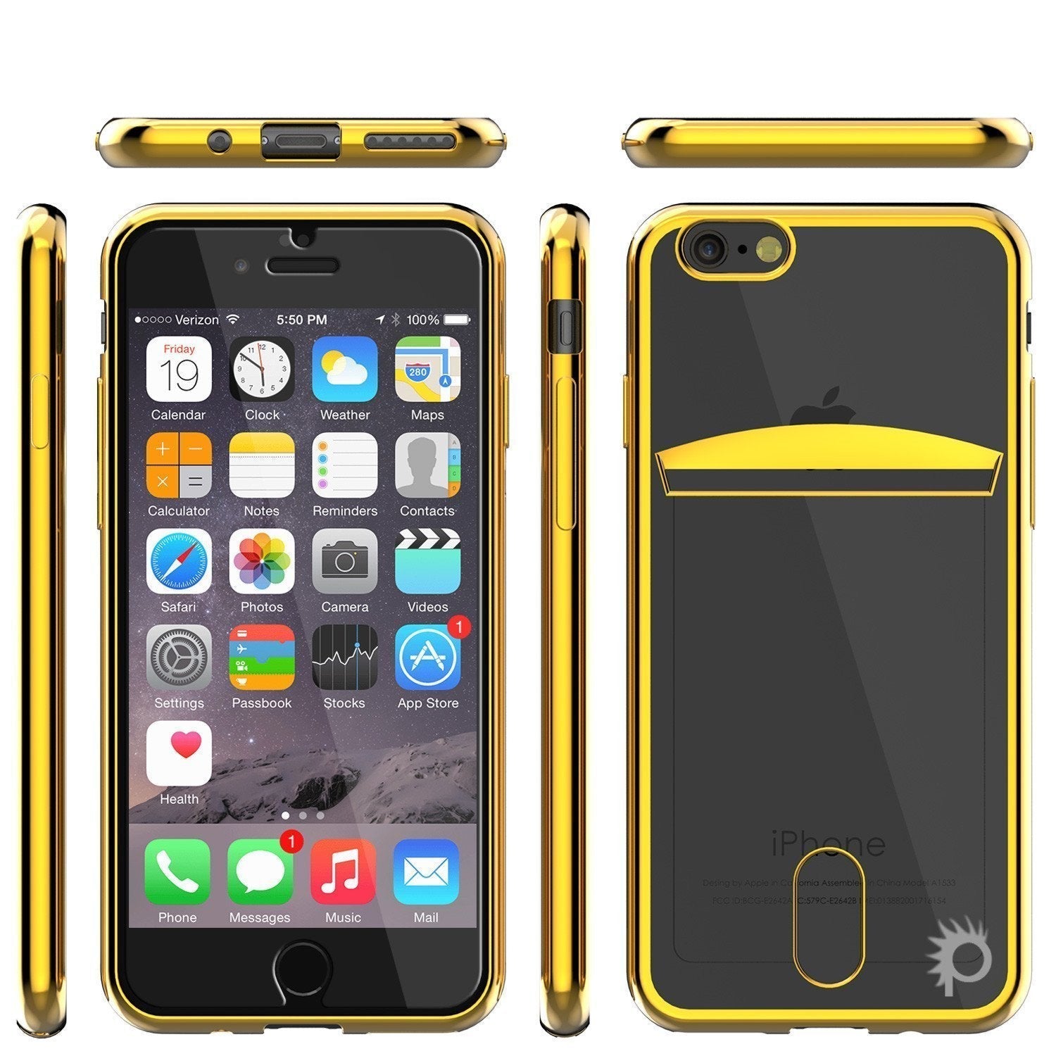 iPhone SE (4.7") Case, PUNKCASE® LUCID Gold Series | Card Slot | SHIELD Screen Protector | Ultra fit (Color in image: Silver)
