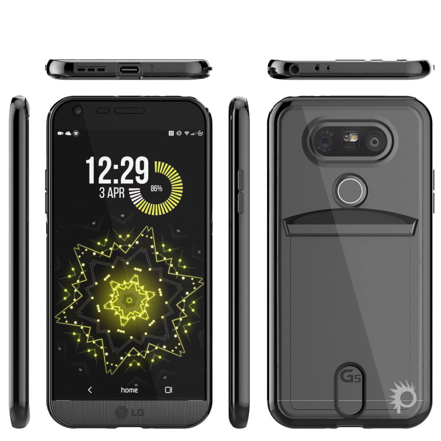 Capa LG G5, Série Black LUCID da PUNKCASE® | Slot para Cartão | Protetor de Tela PUNK SHIELD | Ajuste Ultra