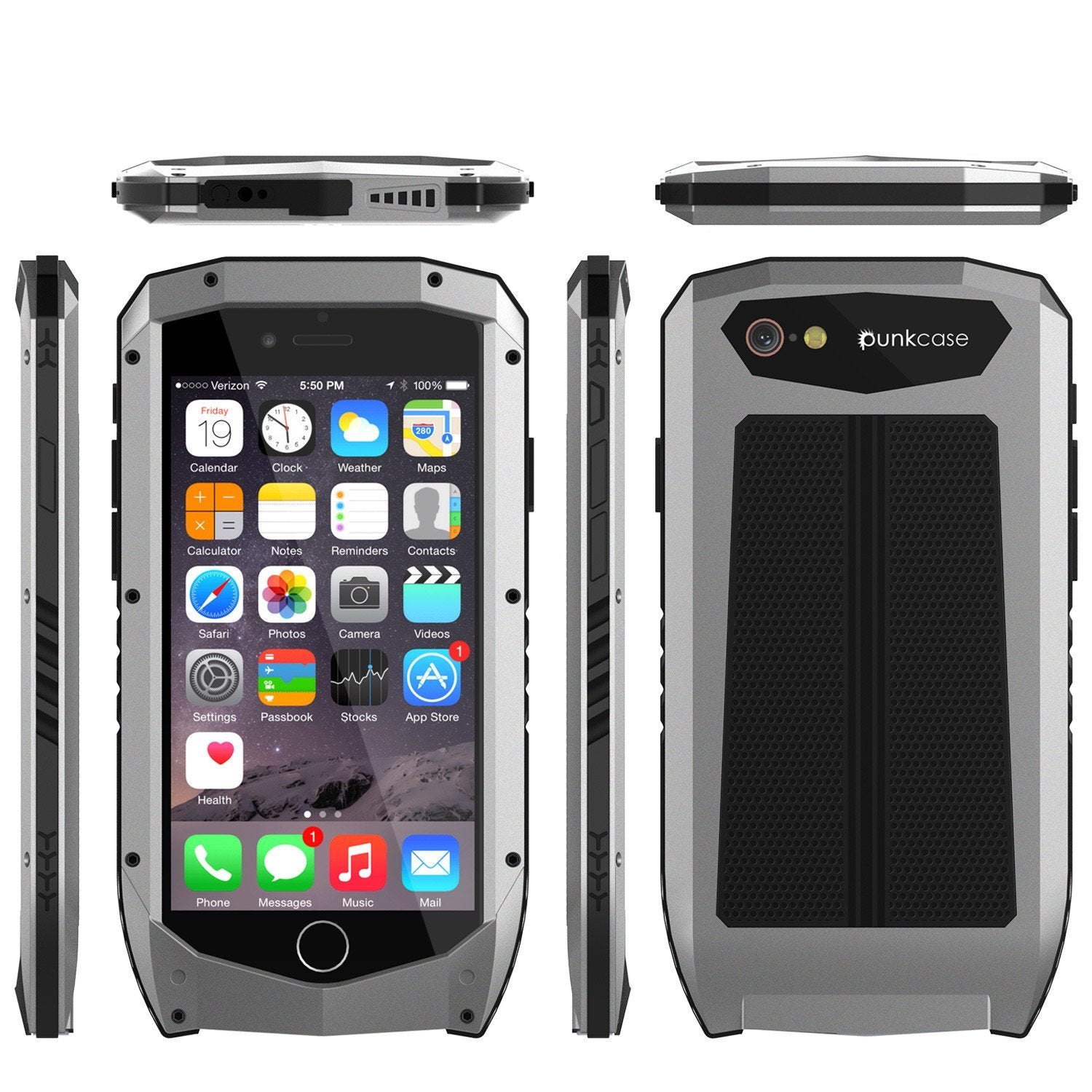 iPhone 6s/6 Case, Punkcase Metallic PRO Silver Series Cover W/ Attached Screen Protector | Touch-ID (Color in image: White)