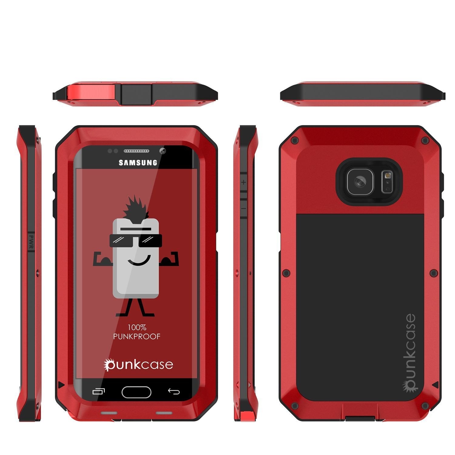 Galaxy S7 EDGE  Case, PUNKcase Metallic Red Shockproof  Slim Metal Armor Case (Color in image: gold)